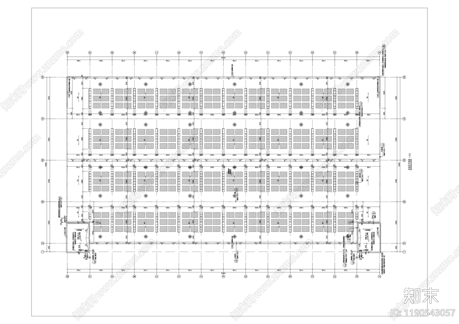 现代极简产业园建筑cad施工图下载【ID:1190543057】