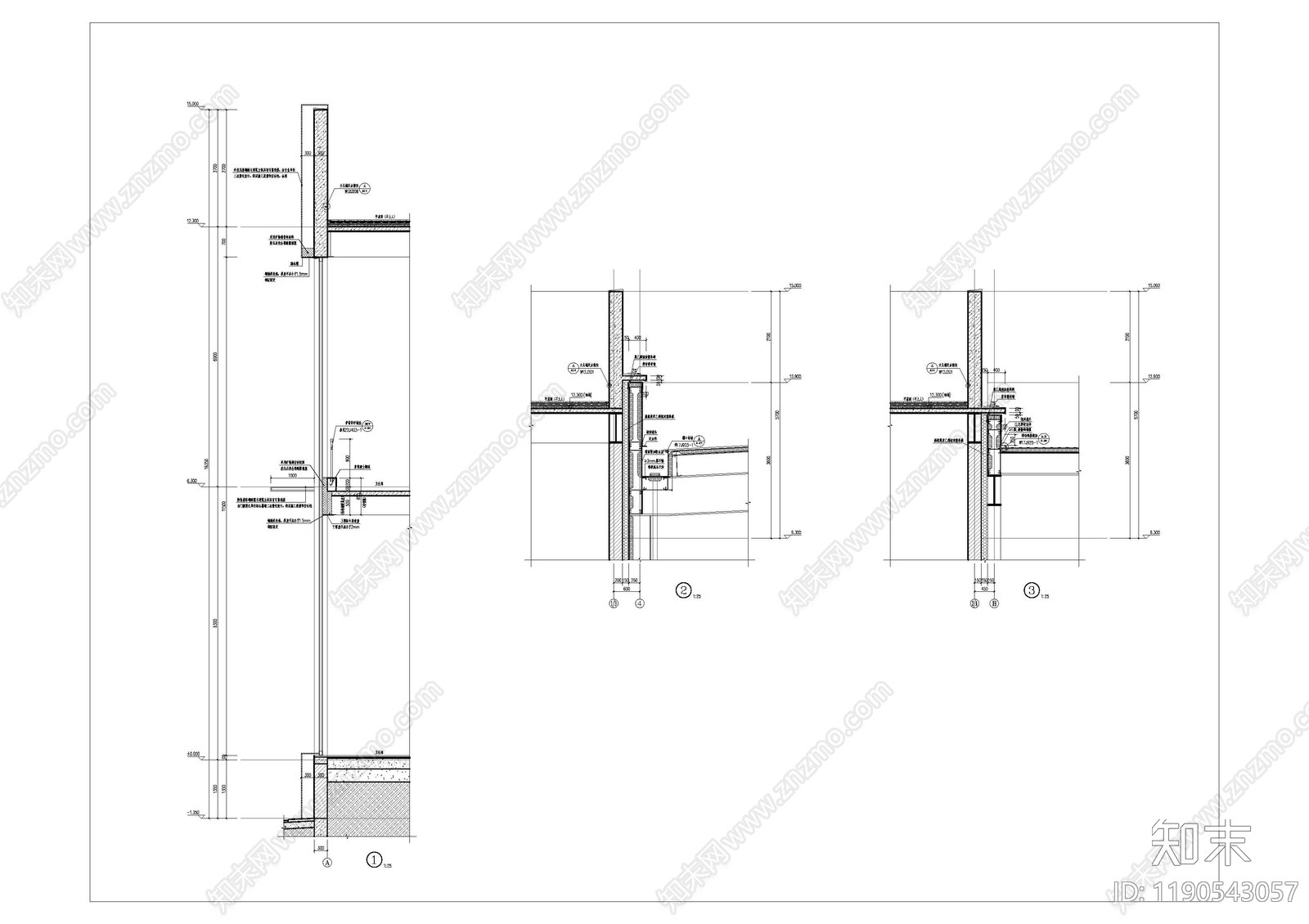 现代极简产业园建筑cad施工图下载【ID:1190543057】