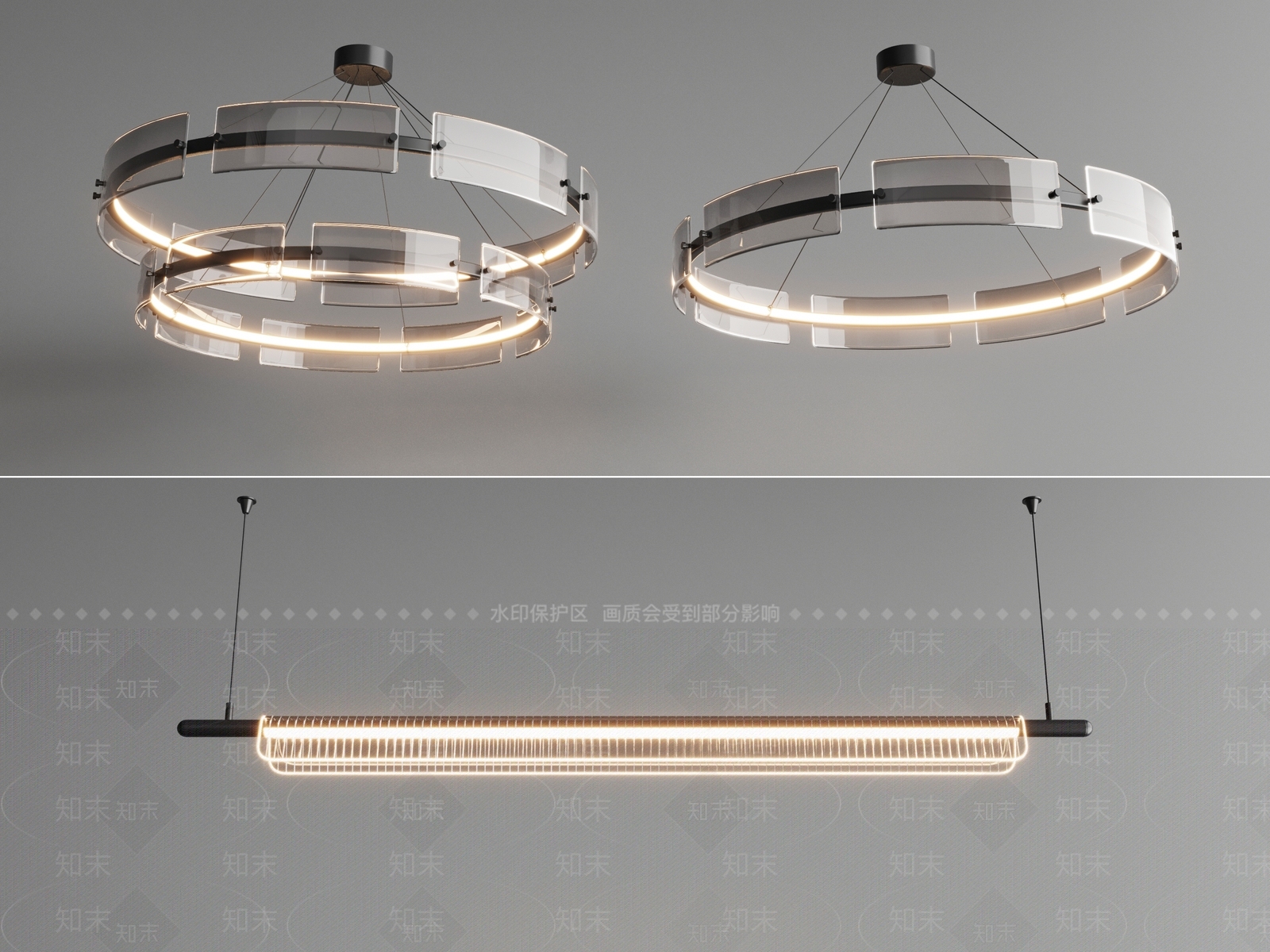 现代吊灯3D模型下载【ID:1190598069】