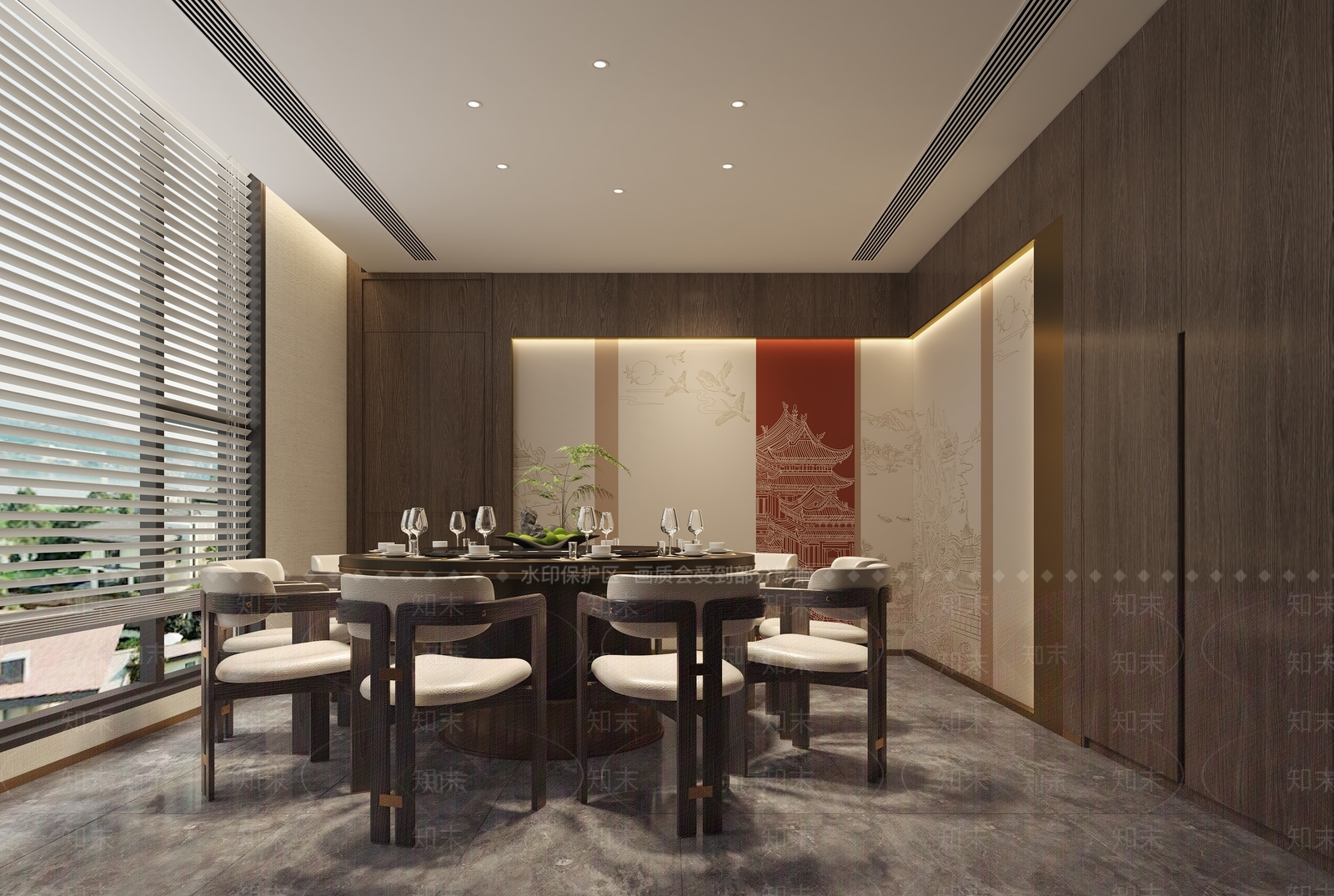 新中式中餐厅3D模型下载【ID:1190547165】