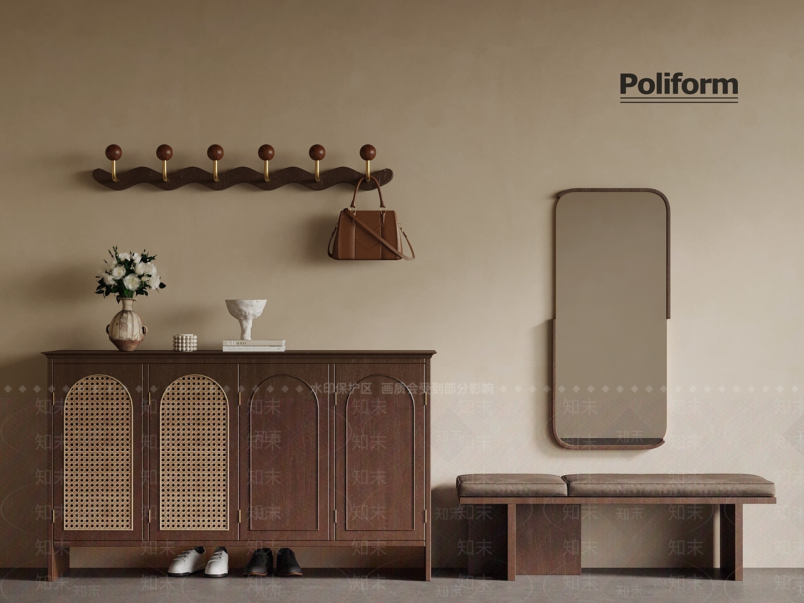 新中式鞋柜3D模型下载【ID:1190547804】