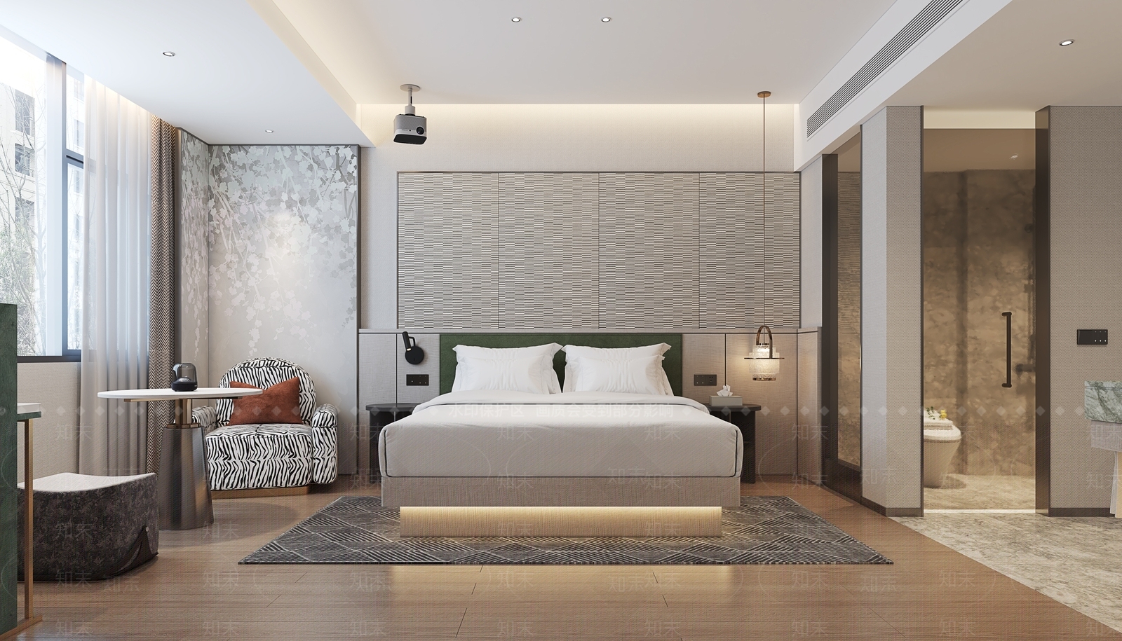 现代酒店客房3D模型下载【ID:1190554974】