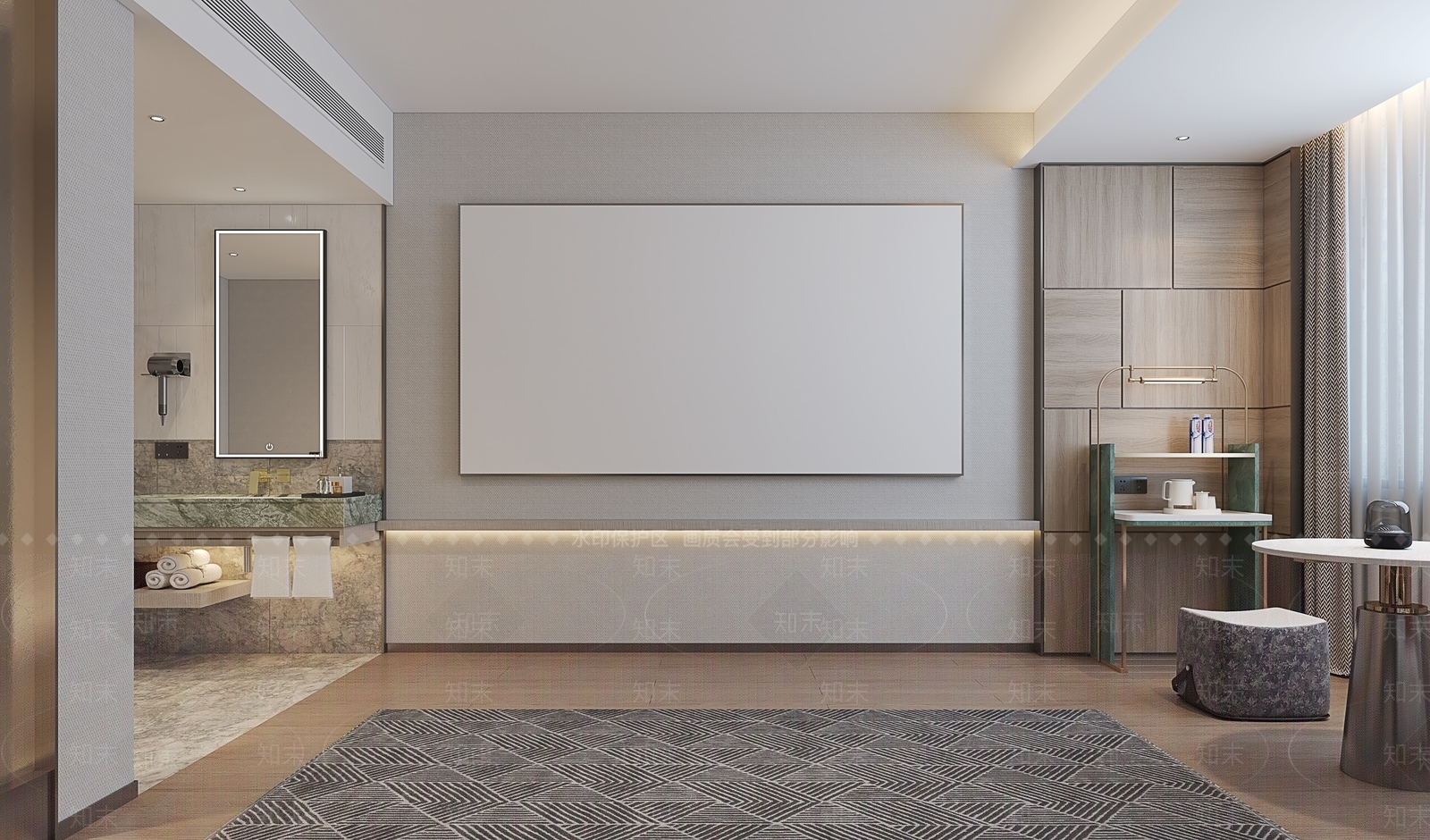 现代酒店客房3D模型下载【ID:1215088366】