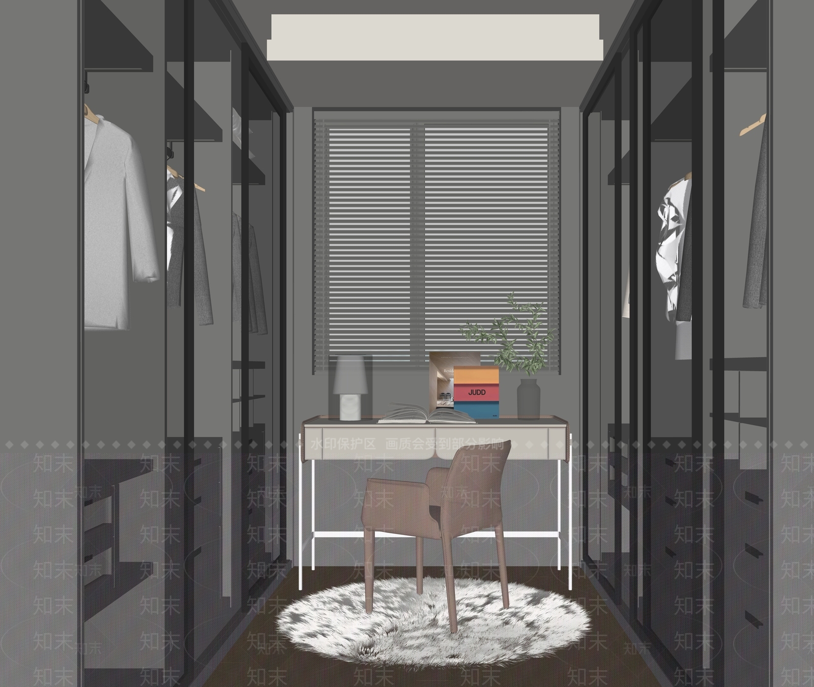 现代衣帽间SU模型下载【ID:1190556250】
