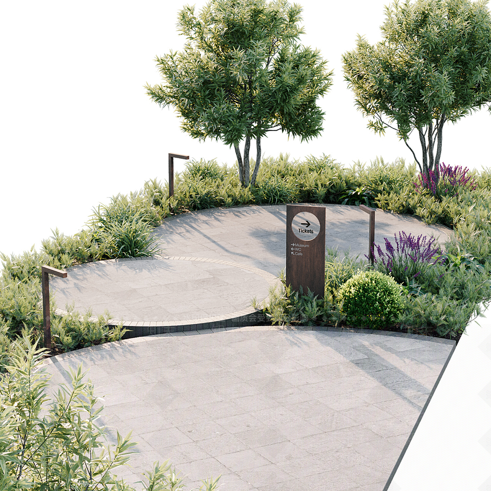 现代新中式广场景观3D模型下载【ID:1190556511】