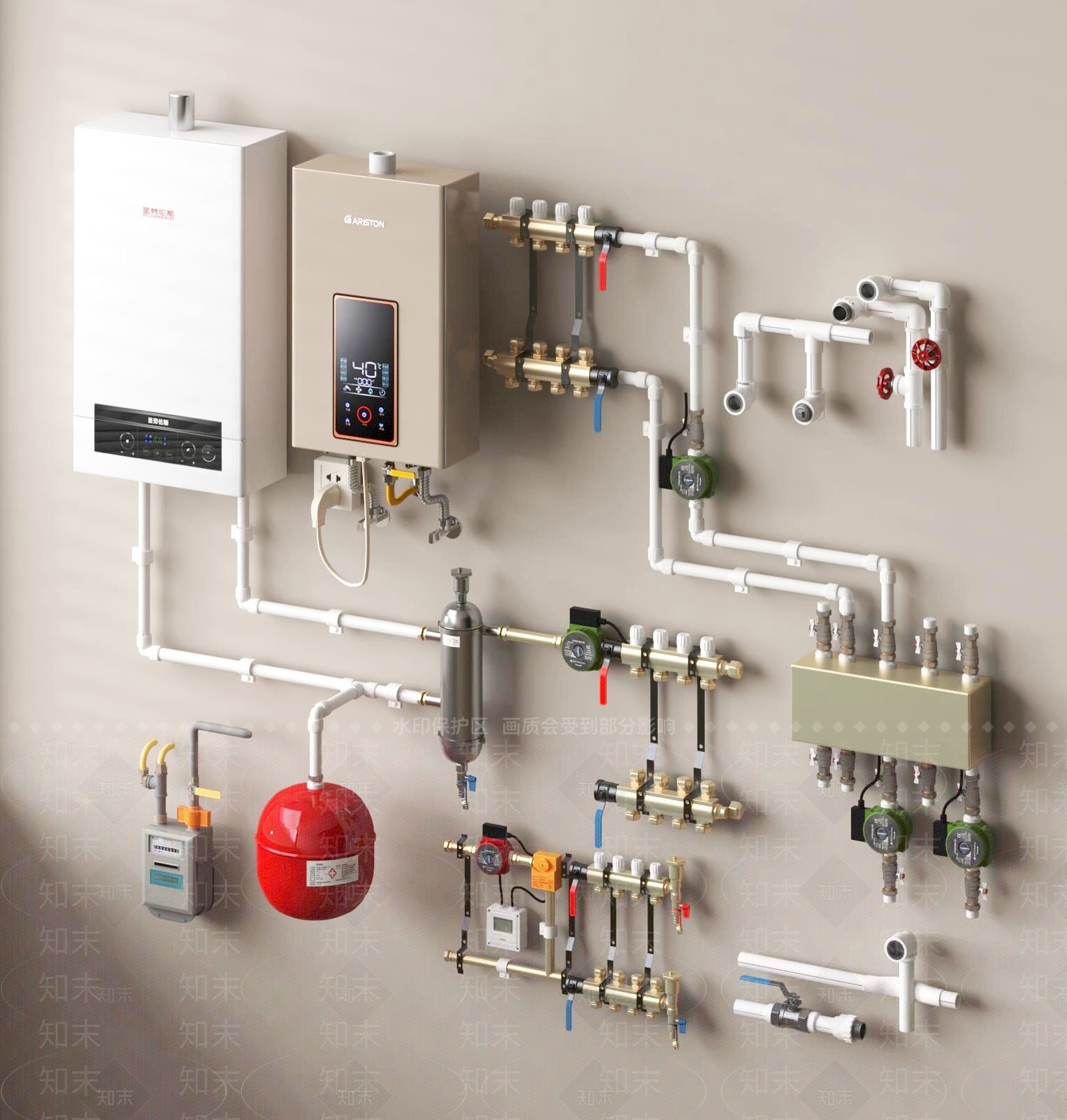 热水器3D模型下载【ID:1190557516】