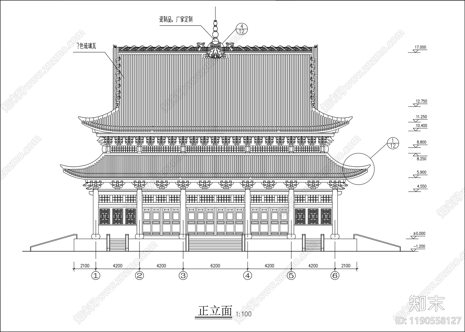 寺庙施工图下载【ID:1190558127】
