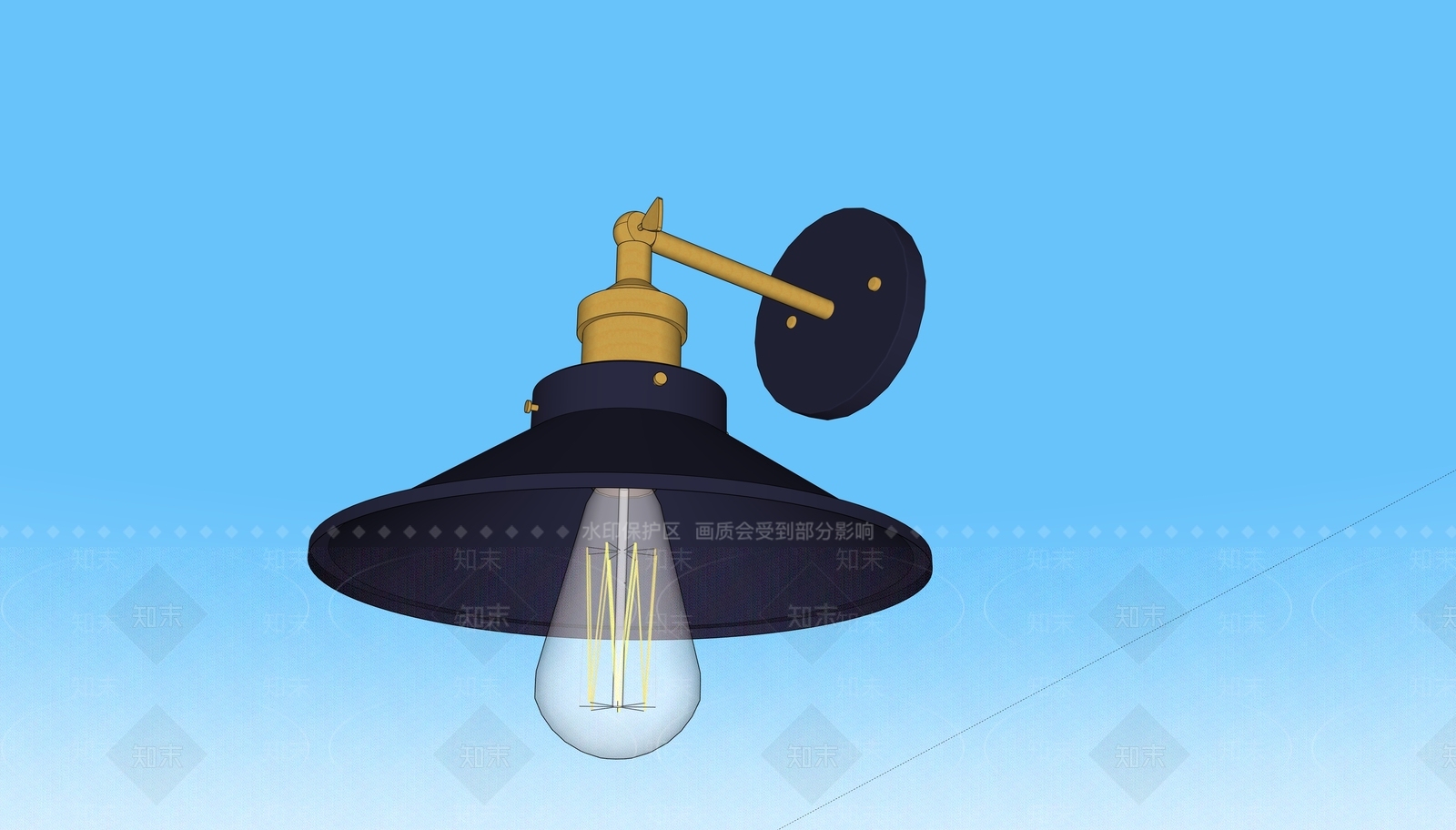新中式壁灯SU模型下载【ID:1190558838】