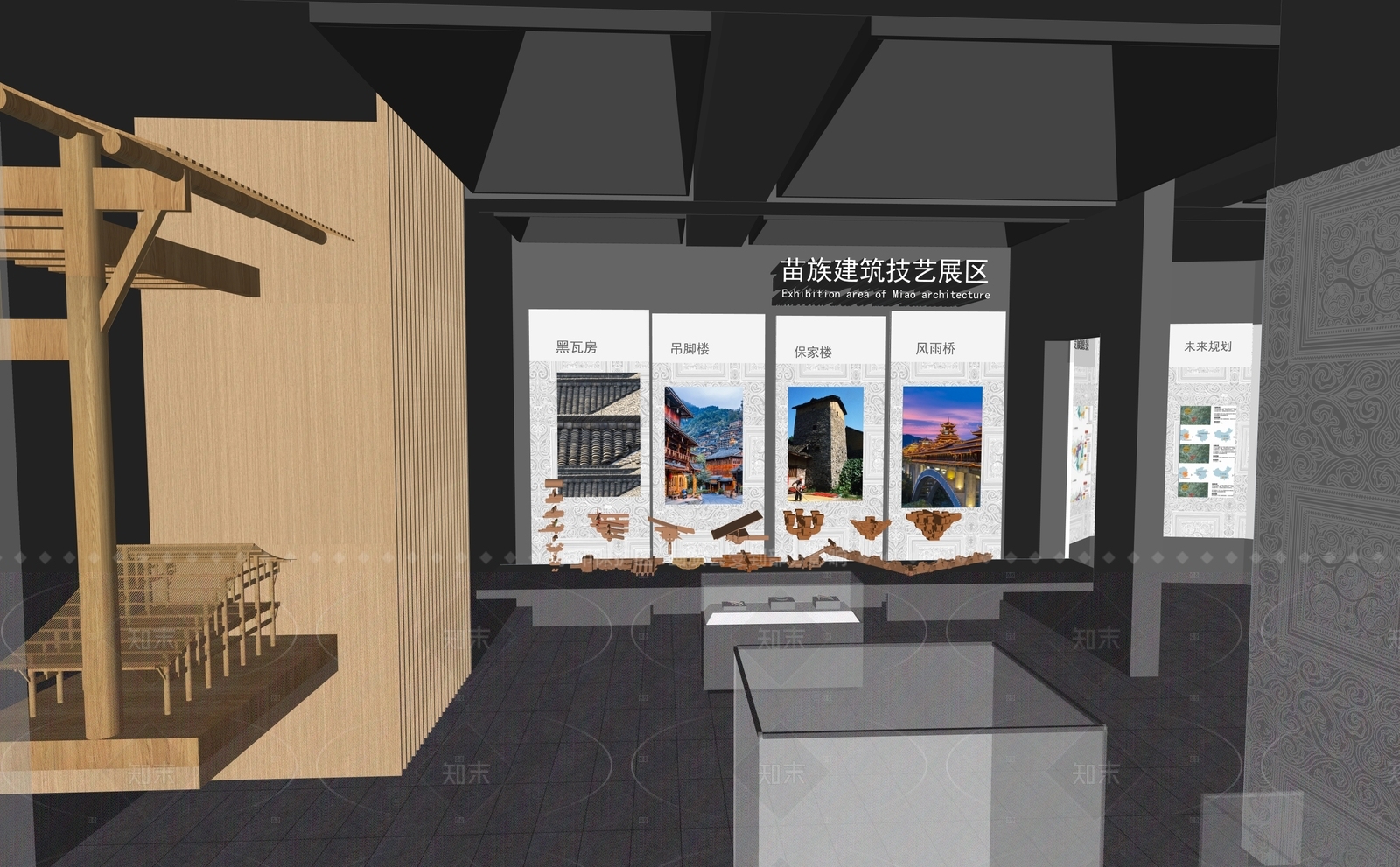 新中式博物馆SU模型下载【ID:1190561527】
