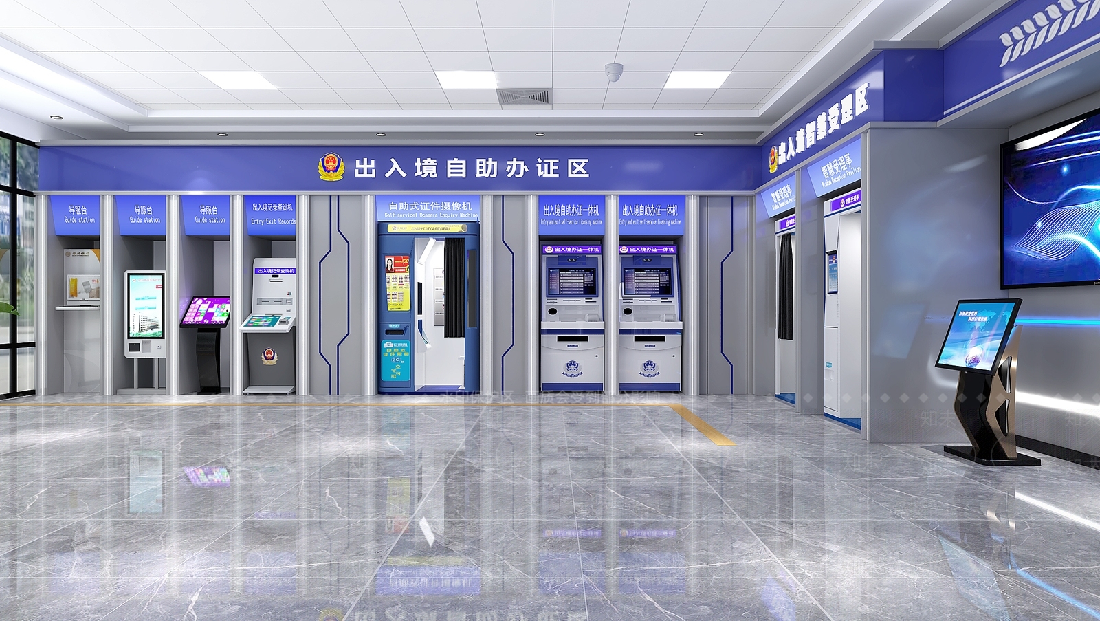 现代办事大厅SU模型下载【ID:1190565302】