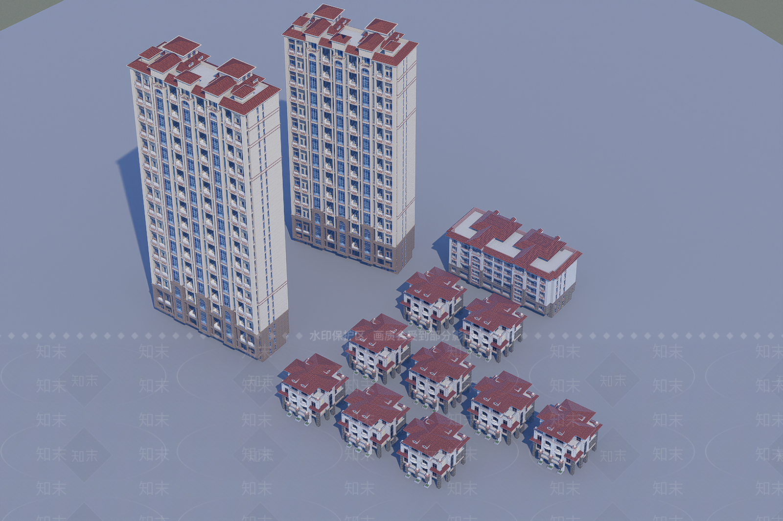 现代简欧别墅外观3D模型下载【ID:1190567035】