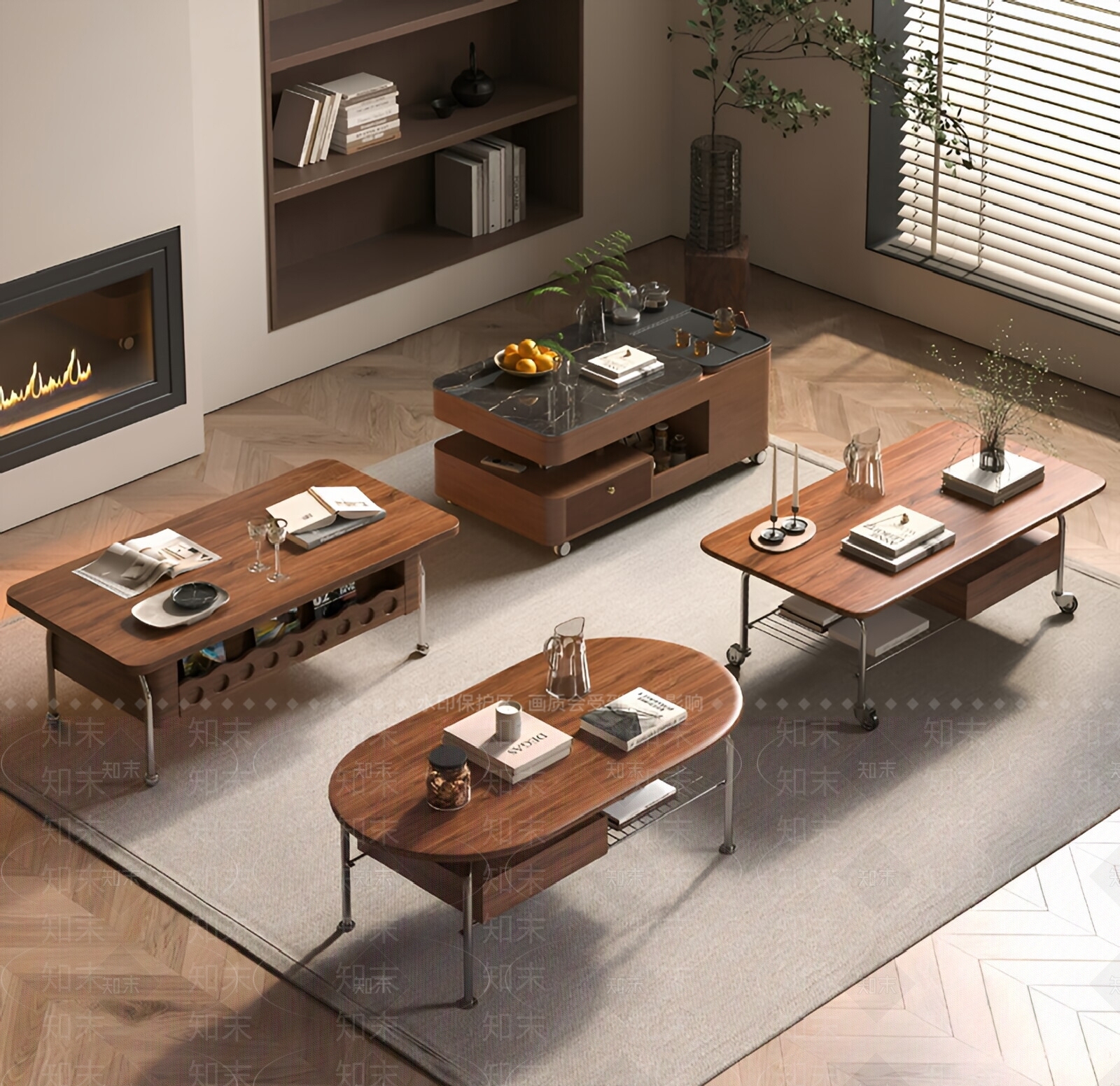中古茶几SU模型下载【ID:1190567396】