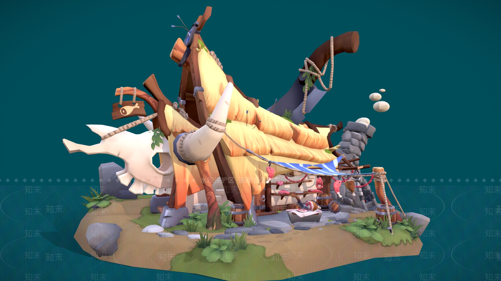 现代艺术风格建筑3D模型下载【ID:1190567540】