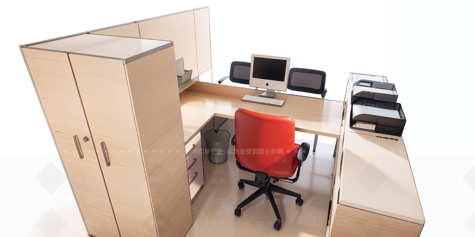 中式办公桌SU模型下载【ID:1190567799】