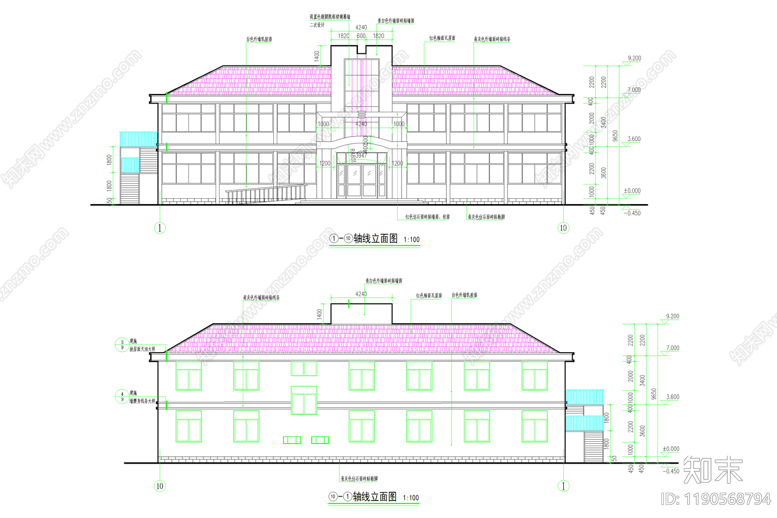 现代中式行政机构建筑cad施工图下载【ID:1190568794】