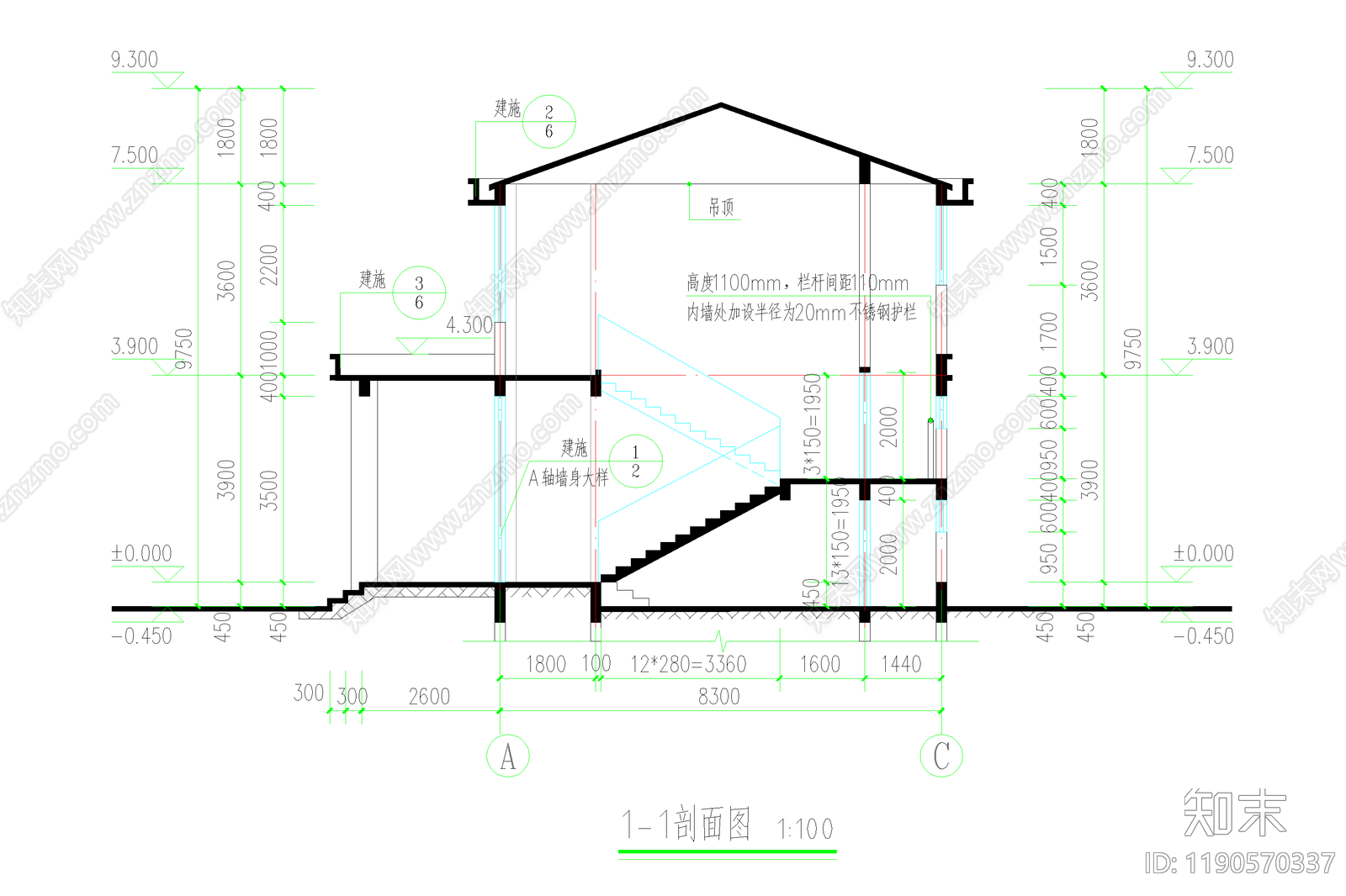 现代中式行政机构建筑cad施工图下载【ID:1190570337】