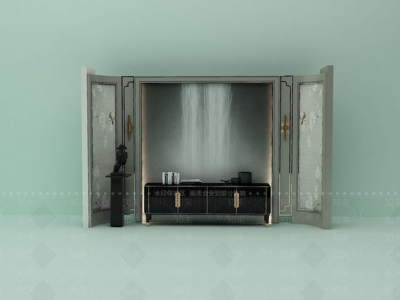 现代背景墙3D模型下载【ID:1190569891】