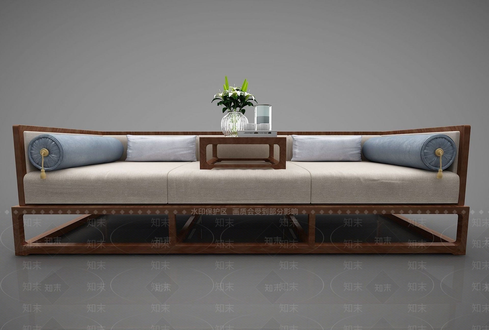 现代罗汉床3D模型下载【ID:1190569977】