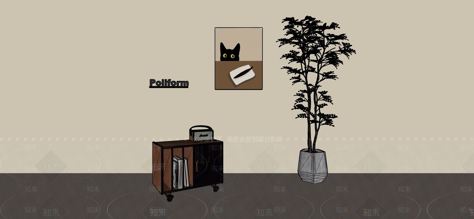 现代中古摆件组合SU模型下载【ID:1190570296】