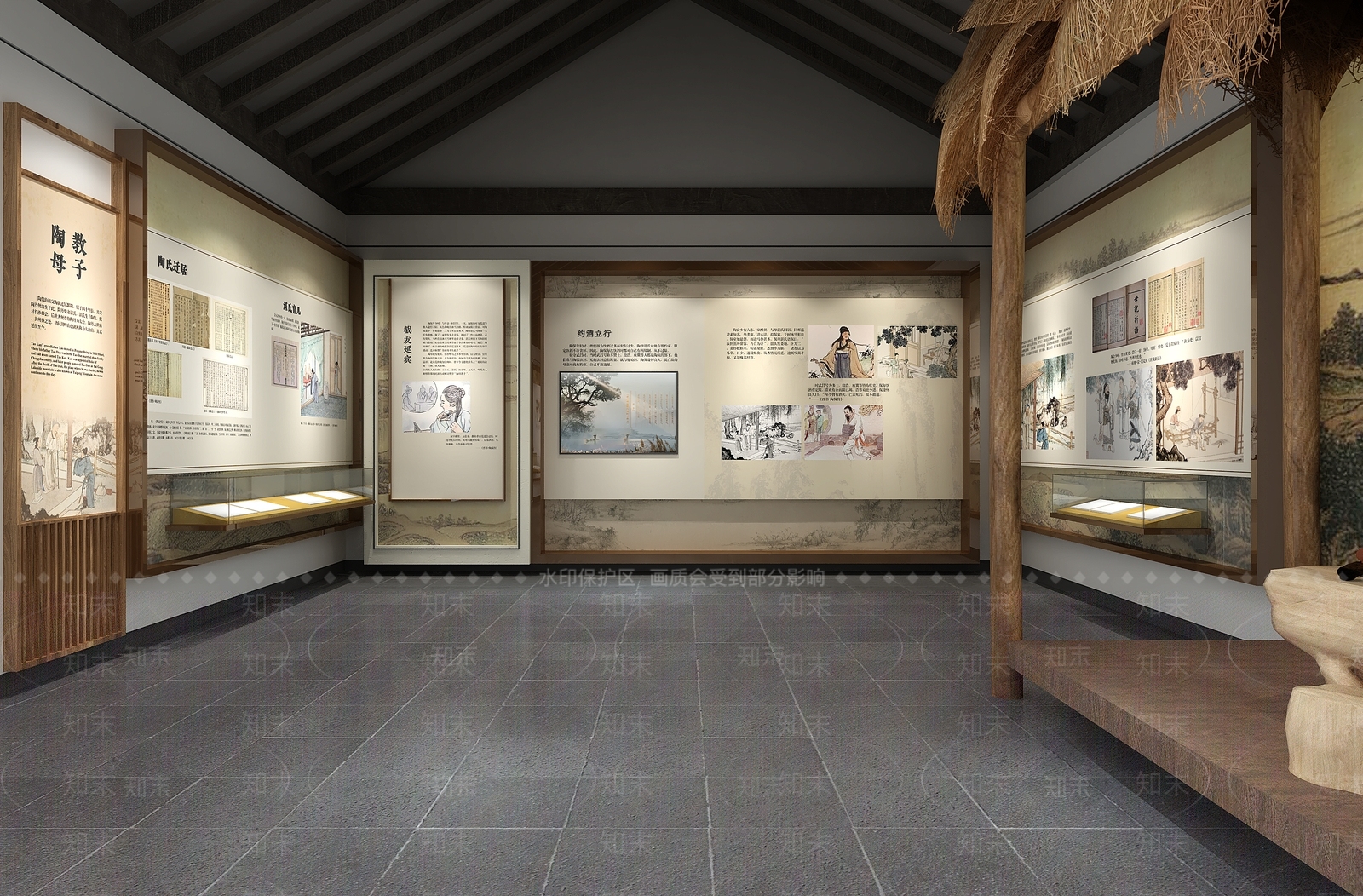 新中式其他文化空间SU模型下载【ID:1190570984】