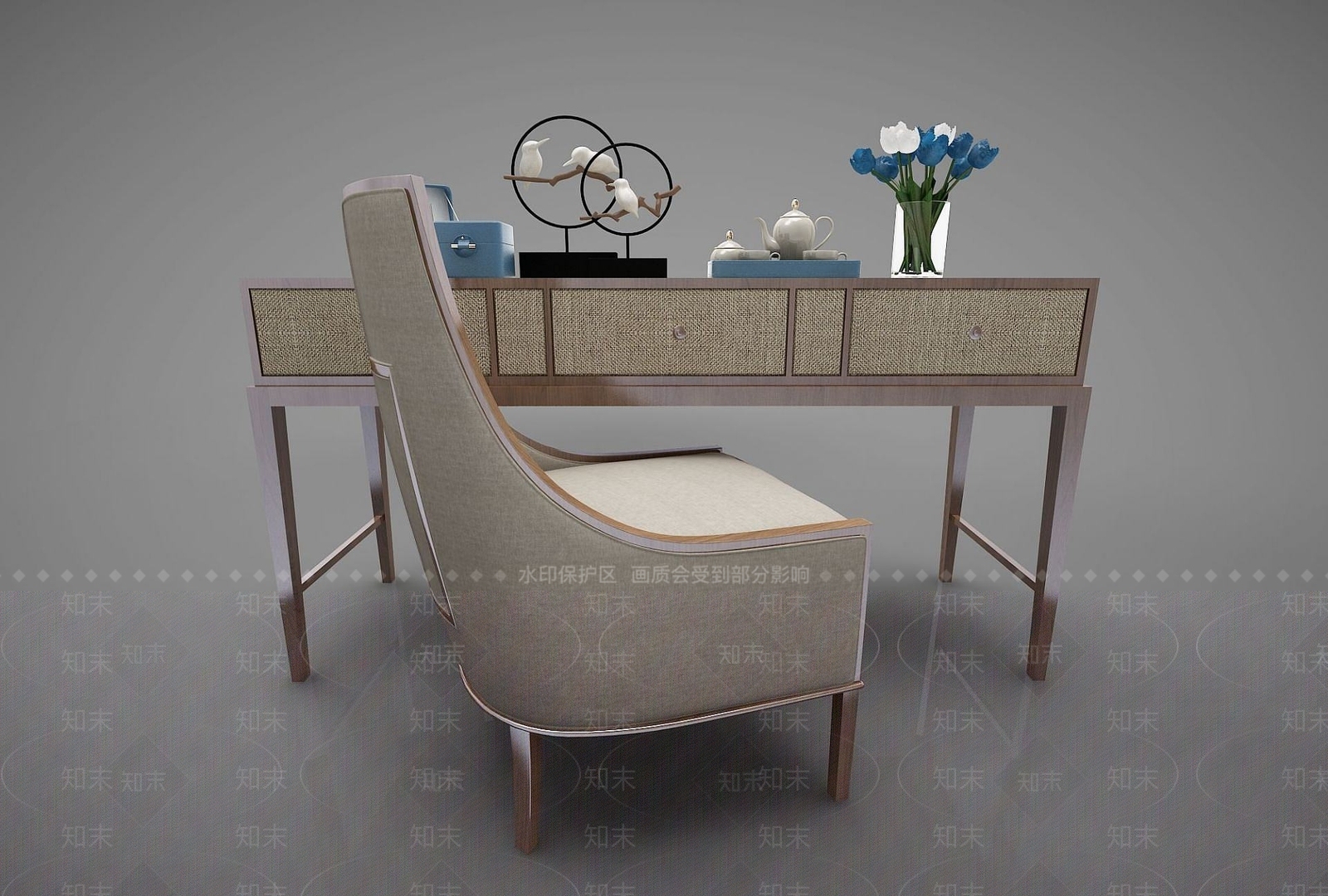 现代办公桌3D模型下载【ID:1190576065】
