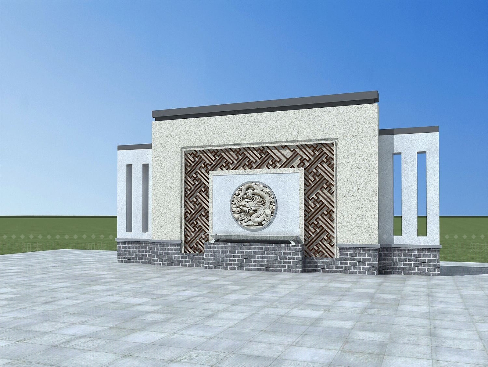 现代景墙3D模型下载【ID:1190577485】