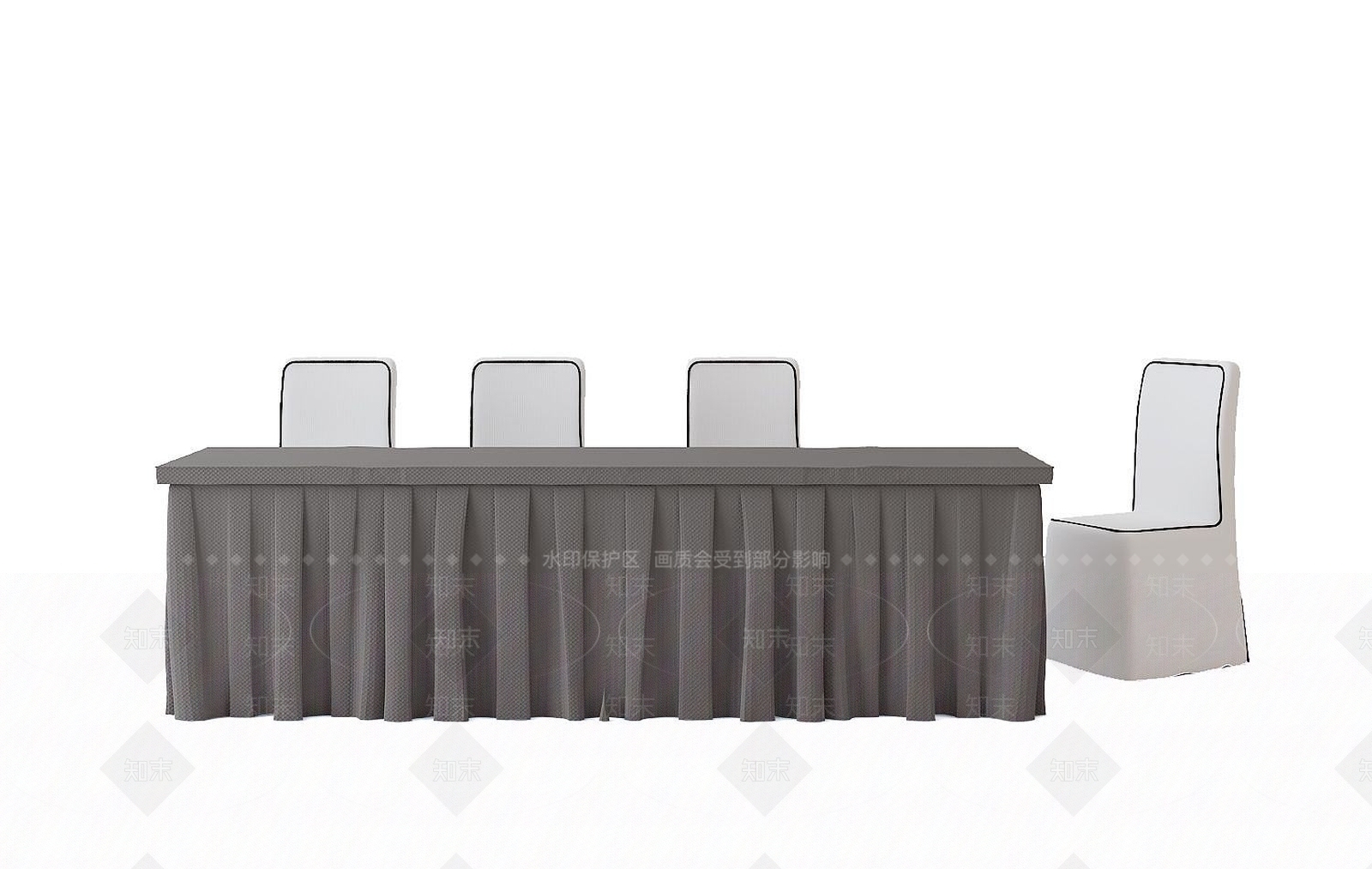 现代会议桌椅组3D模型下载【ID:1190581359】