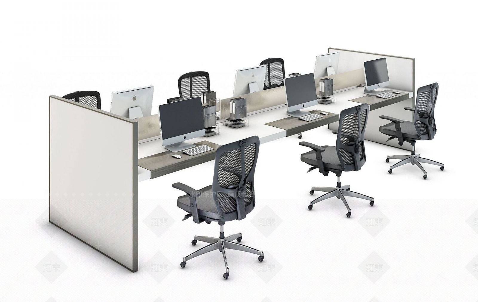 现代办公桌工位3D模型下载【ID:1190581888】