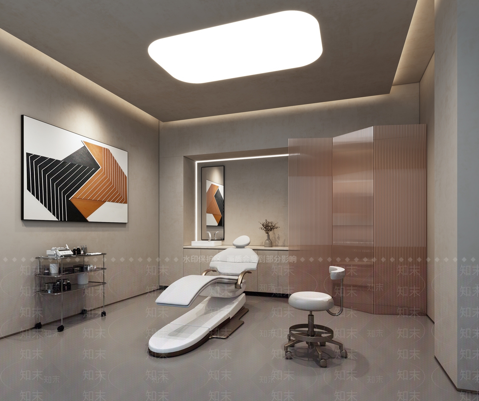 现代奶油美容院3D模型下载【ID:1190584872】