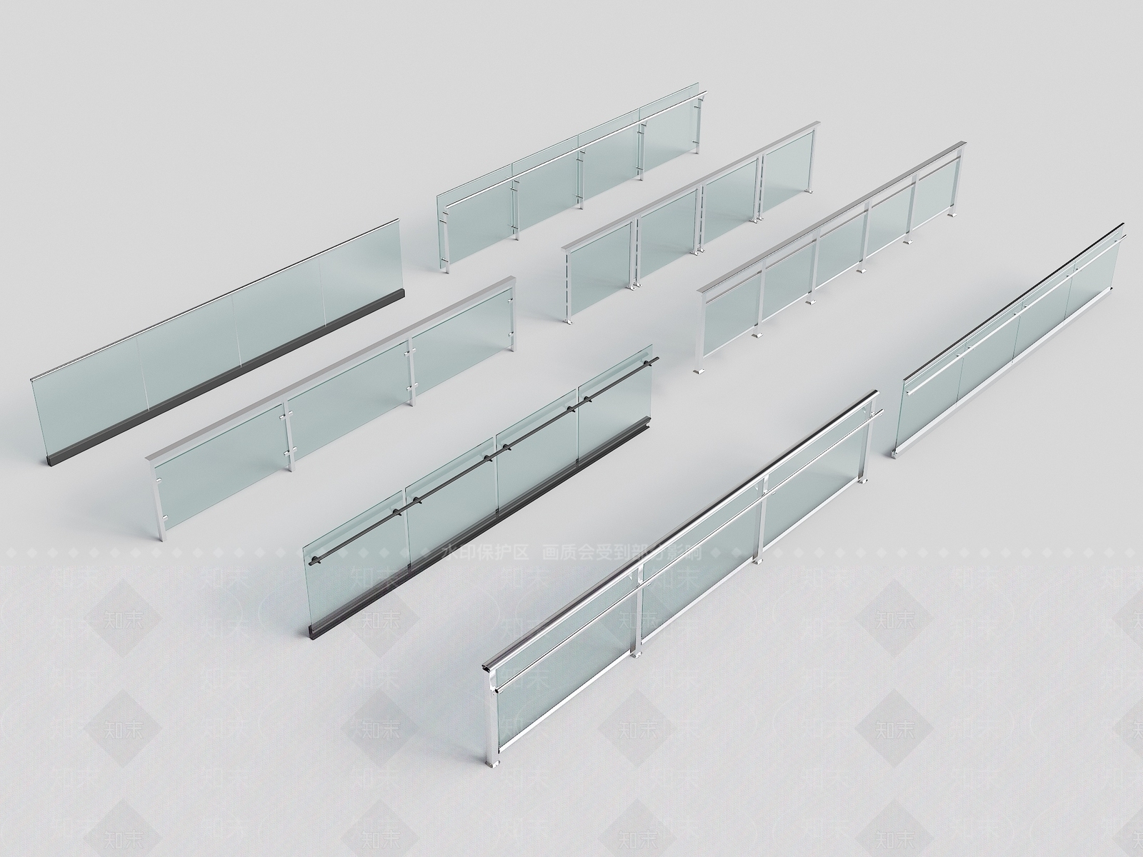 现代栏杆3D模型下载【ID:1190594701】