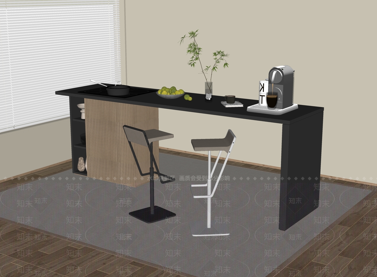 现代餐桌椅SU模型下载【ID:1190594861】