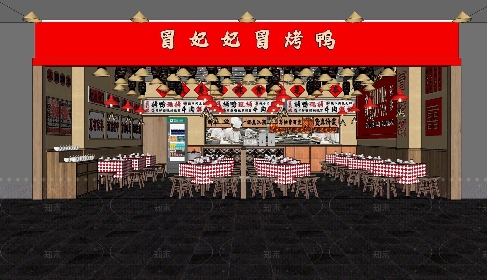 现代工业火锅店SU模型下载【ID:1190595270】