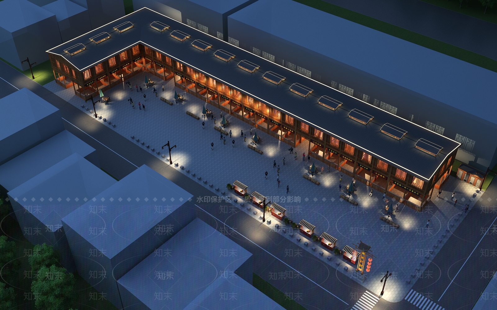 中式新中式商业街3D模型下载【ID:1190597702】