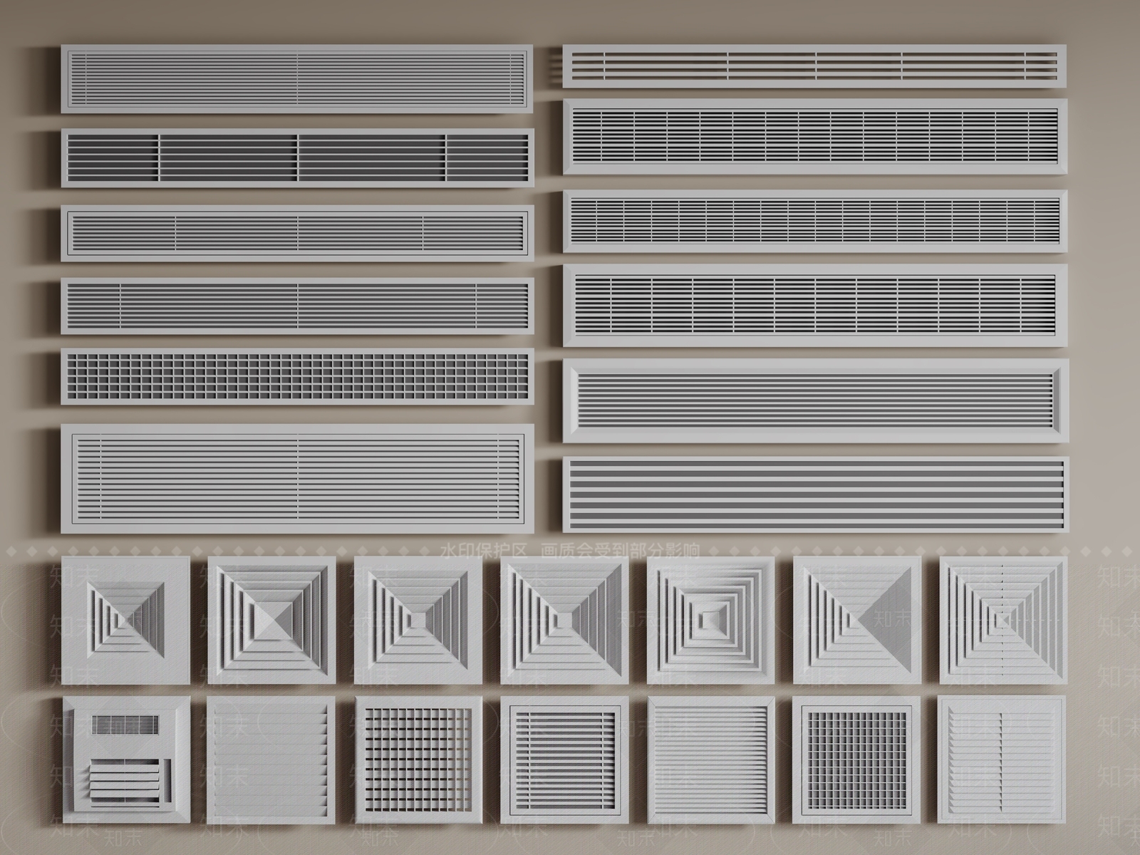 空调出风口3D模型下载【ID:1190598297】