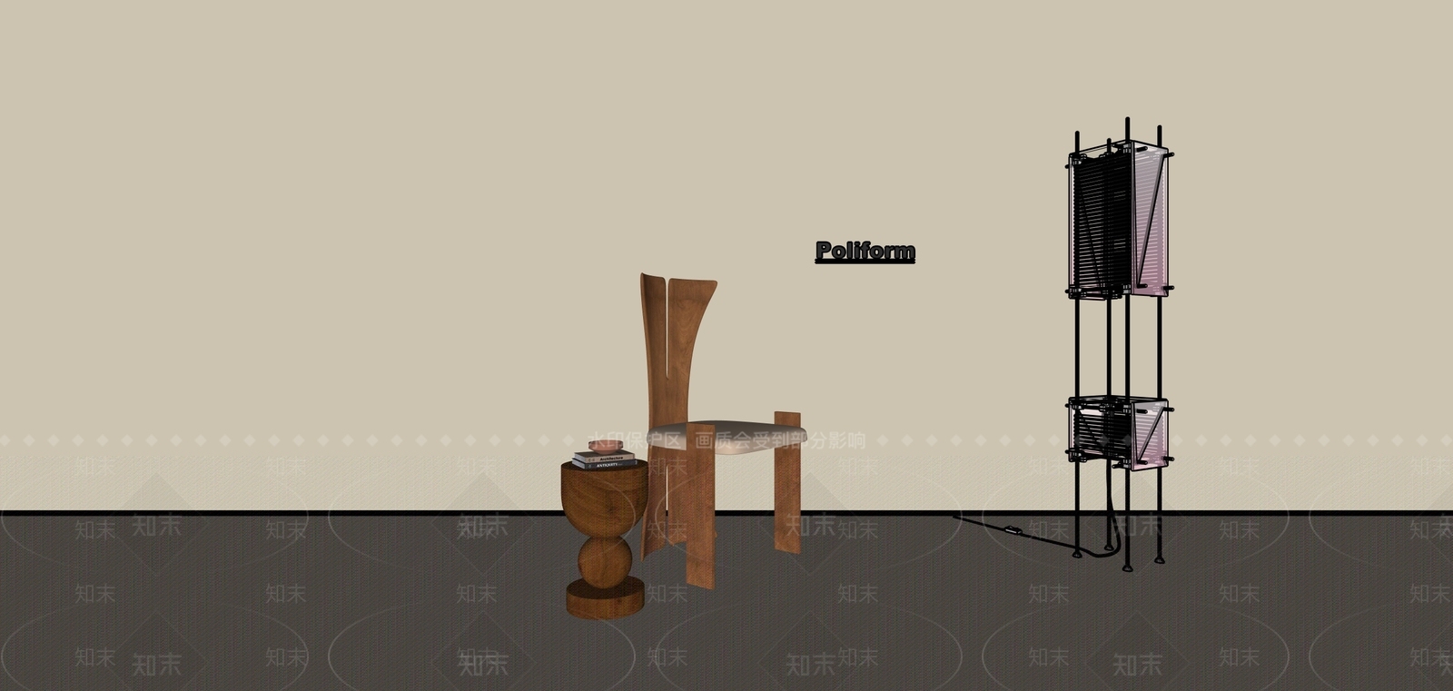 现代极简落地灯3D模型下载【ID:1190600939】