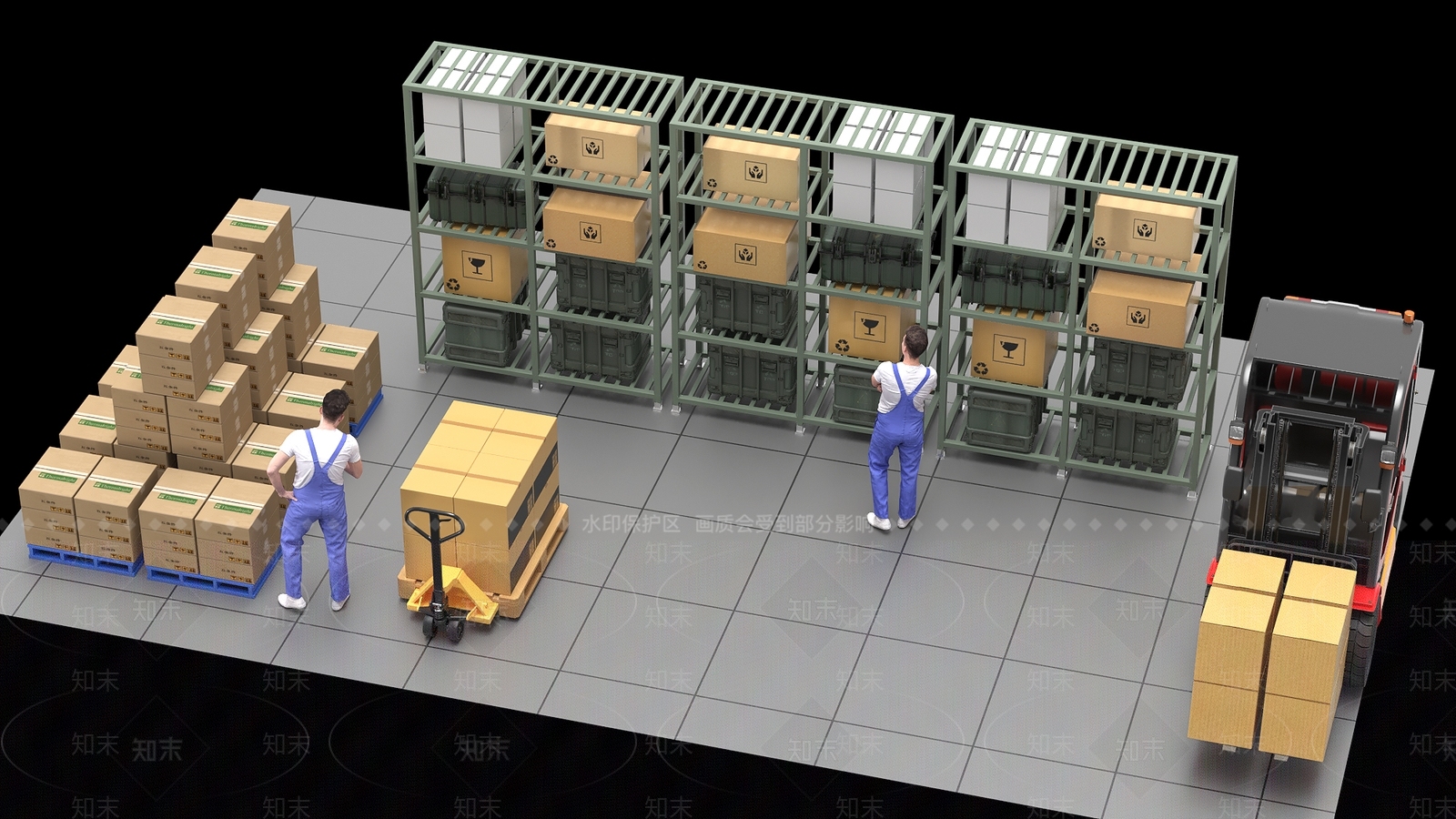 现代车间3D模型下载【ID:1190600421】