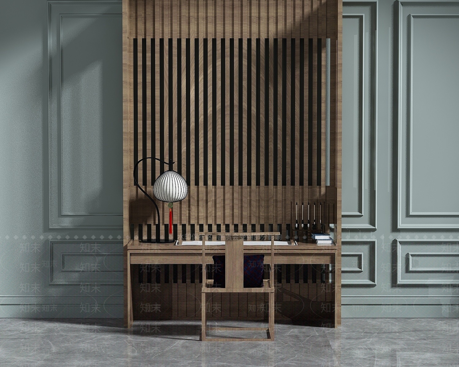 现代书桌椅3D模型下载【ID:1190601893】