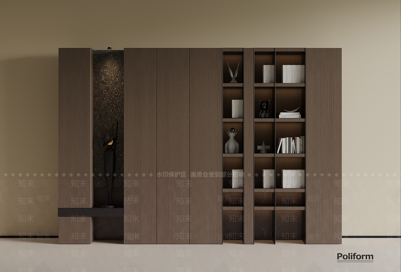 意式书柜3D模型下载【ID:1190606146】