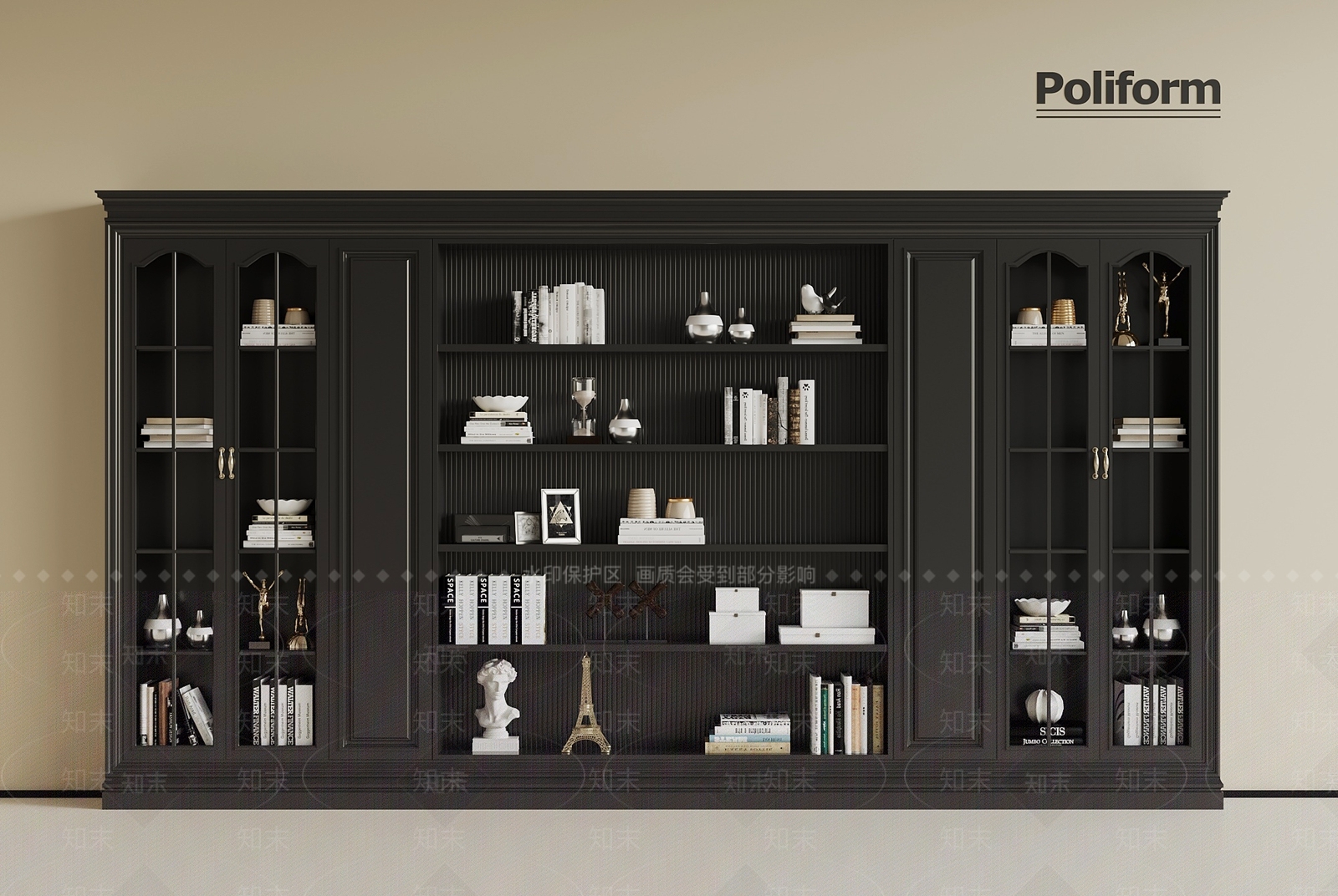 美式书柜3D模型下载【ID:1190606799】