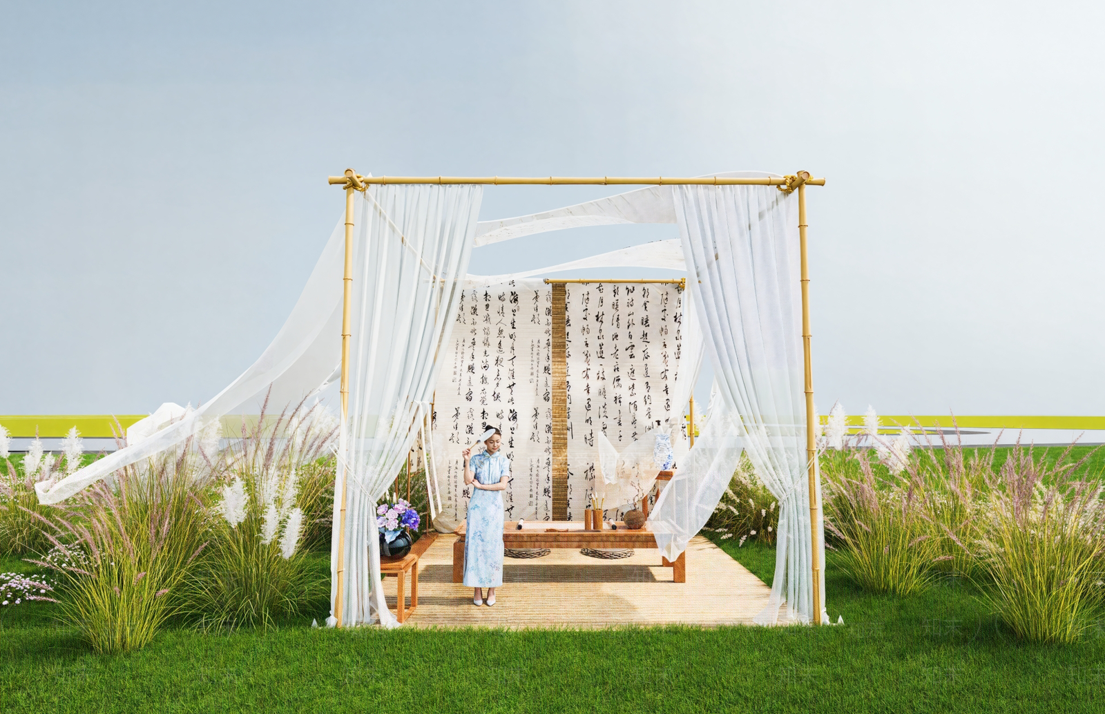 新中式中式亭子SU模型下载【ID:1190607018】