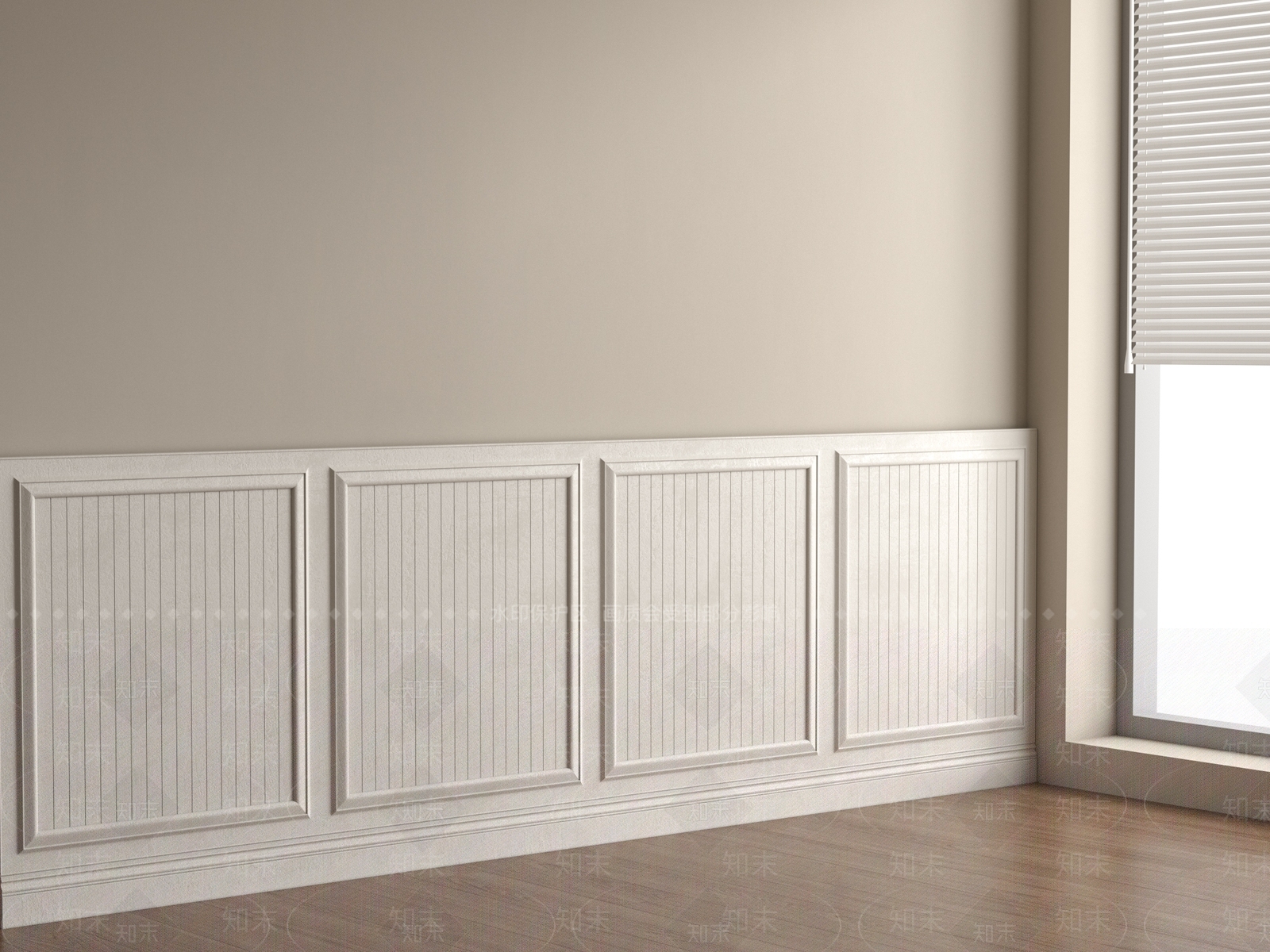 美式欧式护墙板SU模型下载【ID:1190611445】