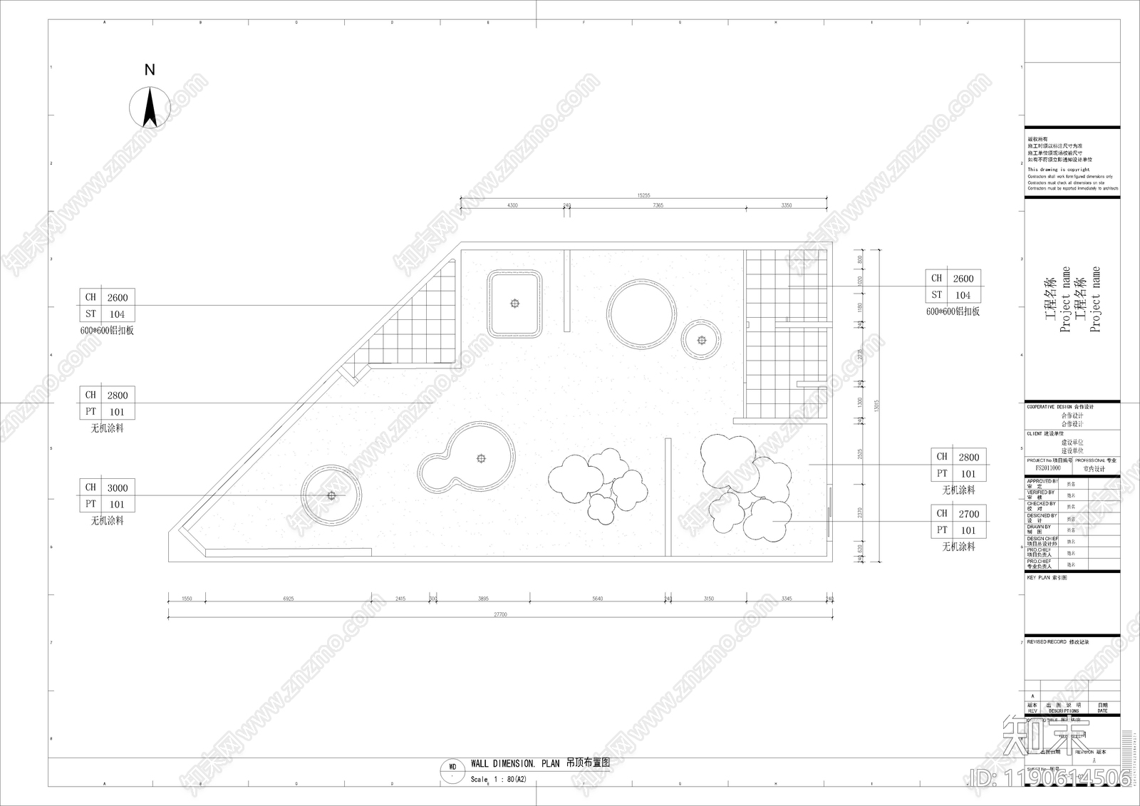 现代简约图书馆cad施工图下载【ID:1190614506】