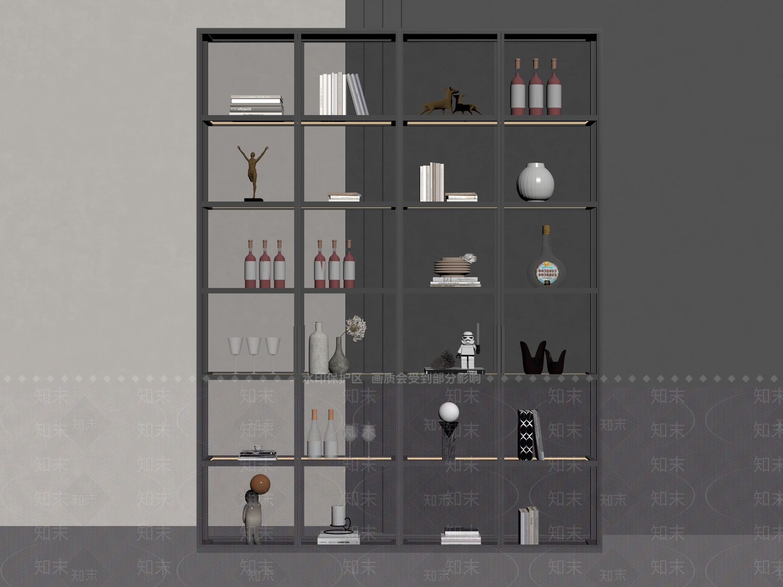 现代酒柜SU模型下载【ID:1190615676】