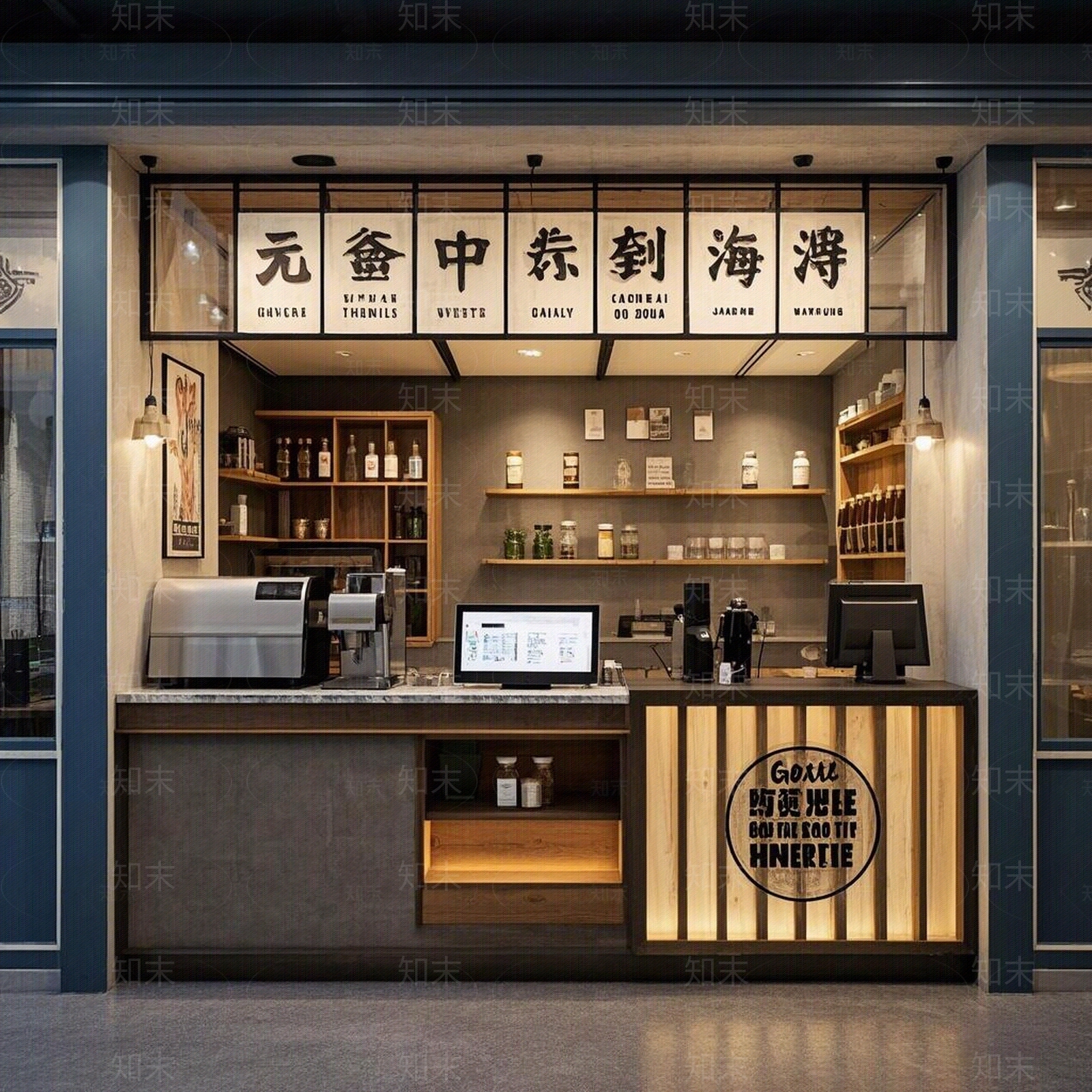 现代复古商铺贴图下载【ID:1190615639】