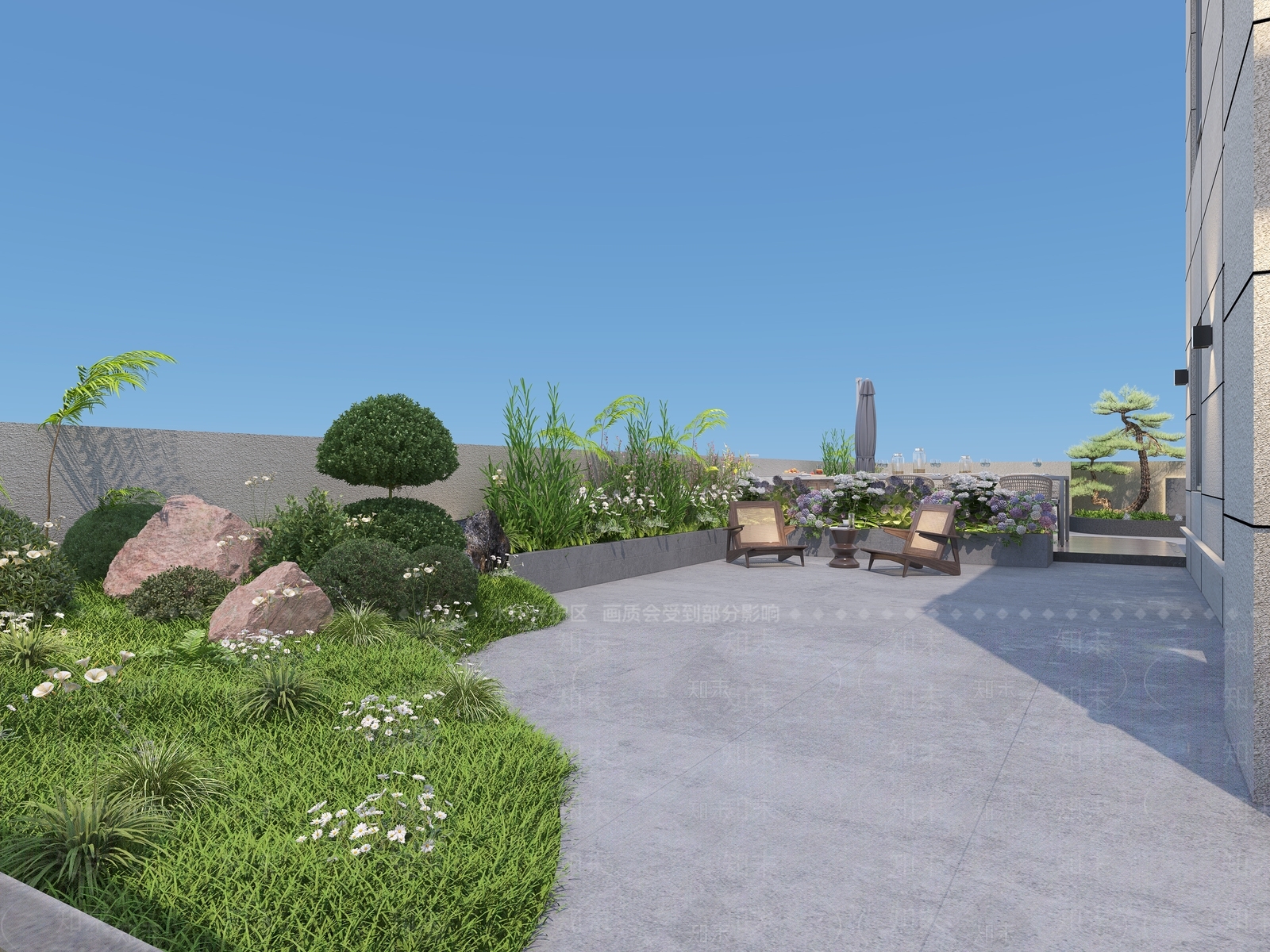 新中式住宅景观3D模型下载【ID:1190619487】