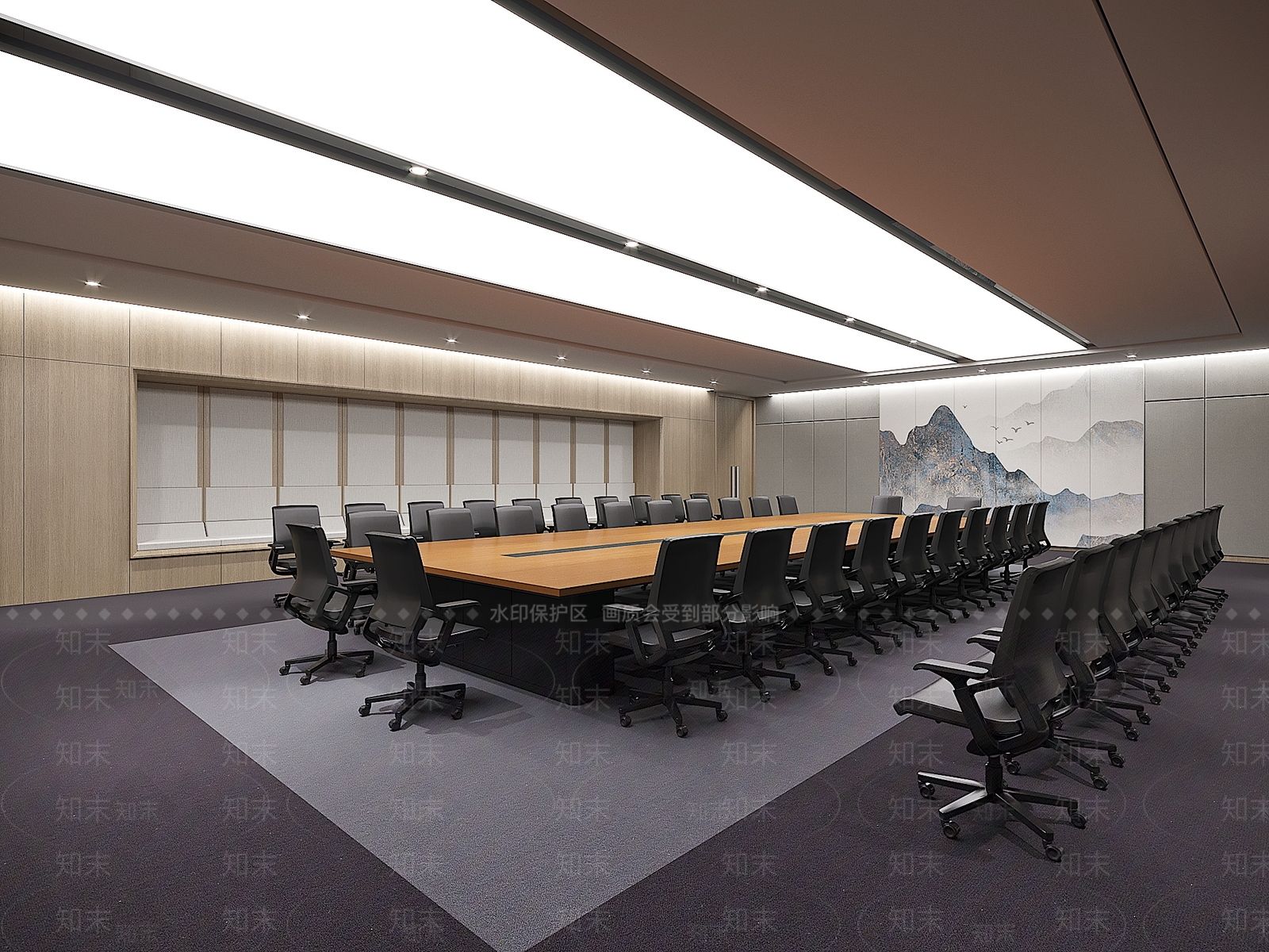 现代简约会议室3D模型下载【ID:1190618219】