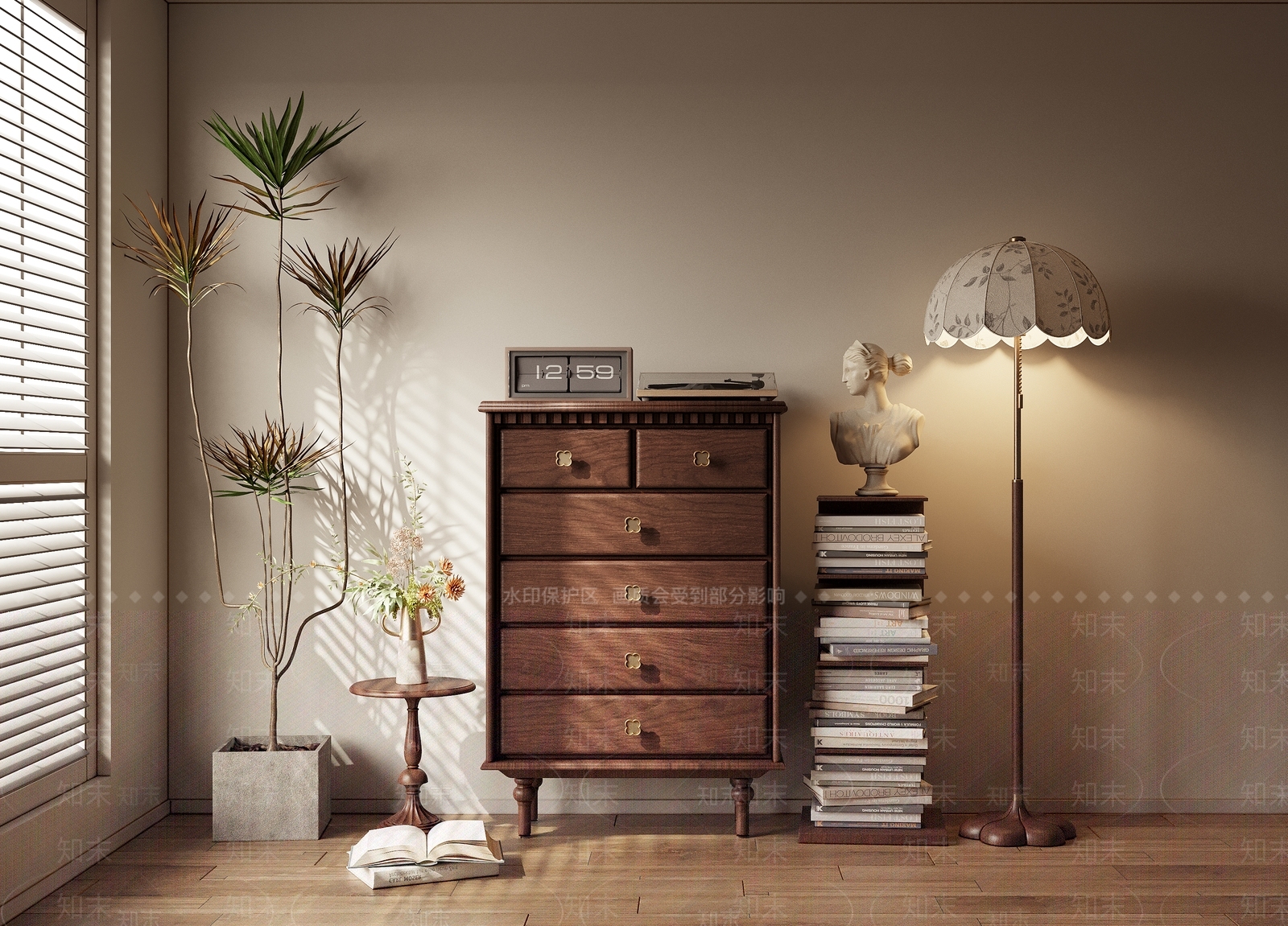 中古复古文件柜SU模型下载【ID:1190619589】