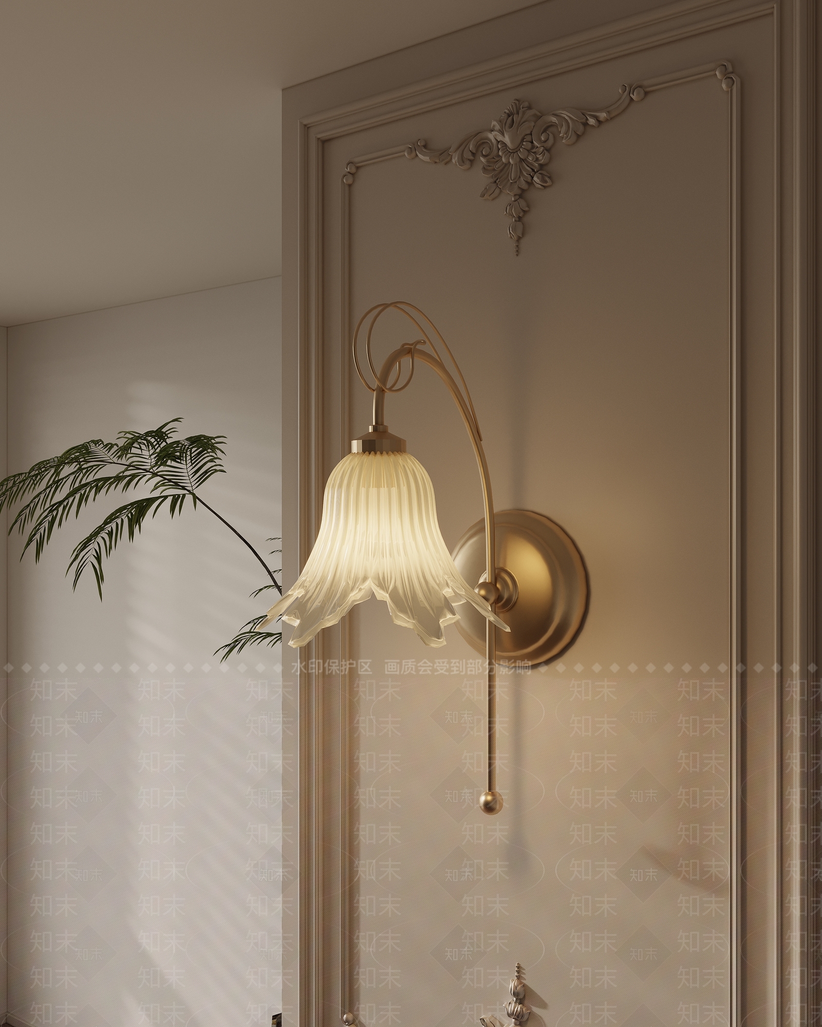 美式欧式金属壁灯3D模型下载【ID:1190620581】