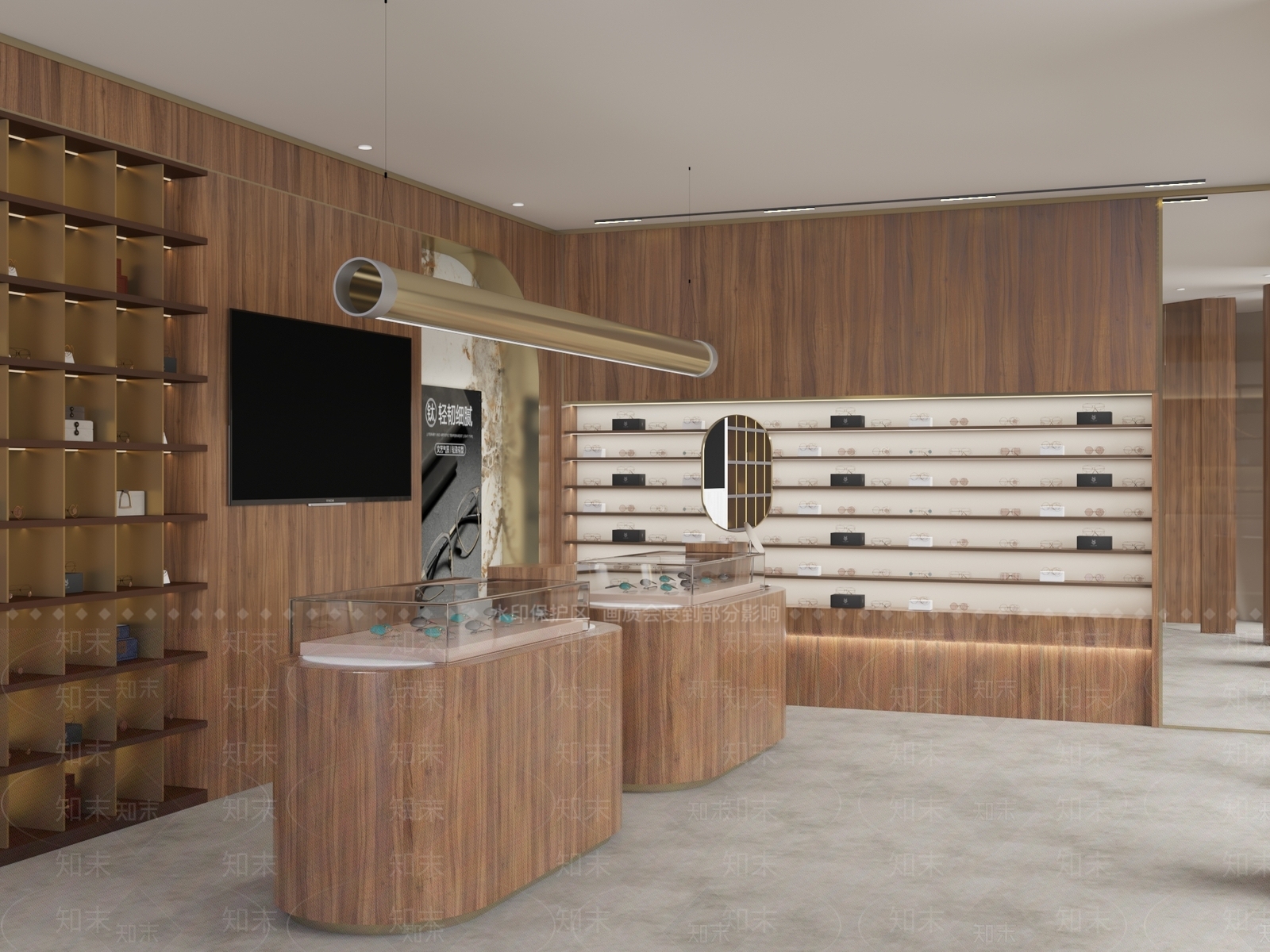 原木简约眼镜店3D模型下载【ID:1190621410】