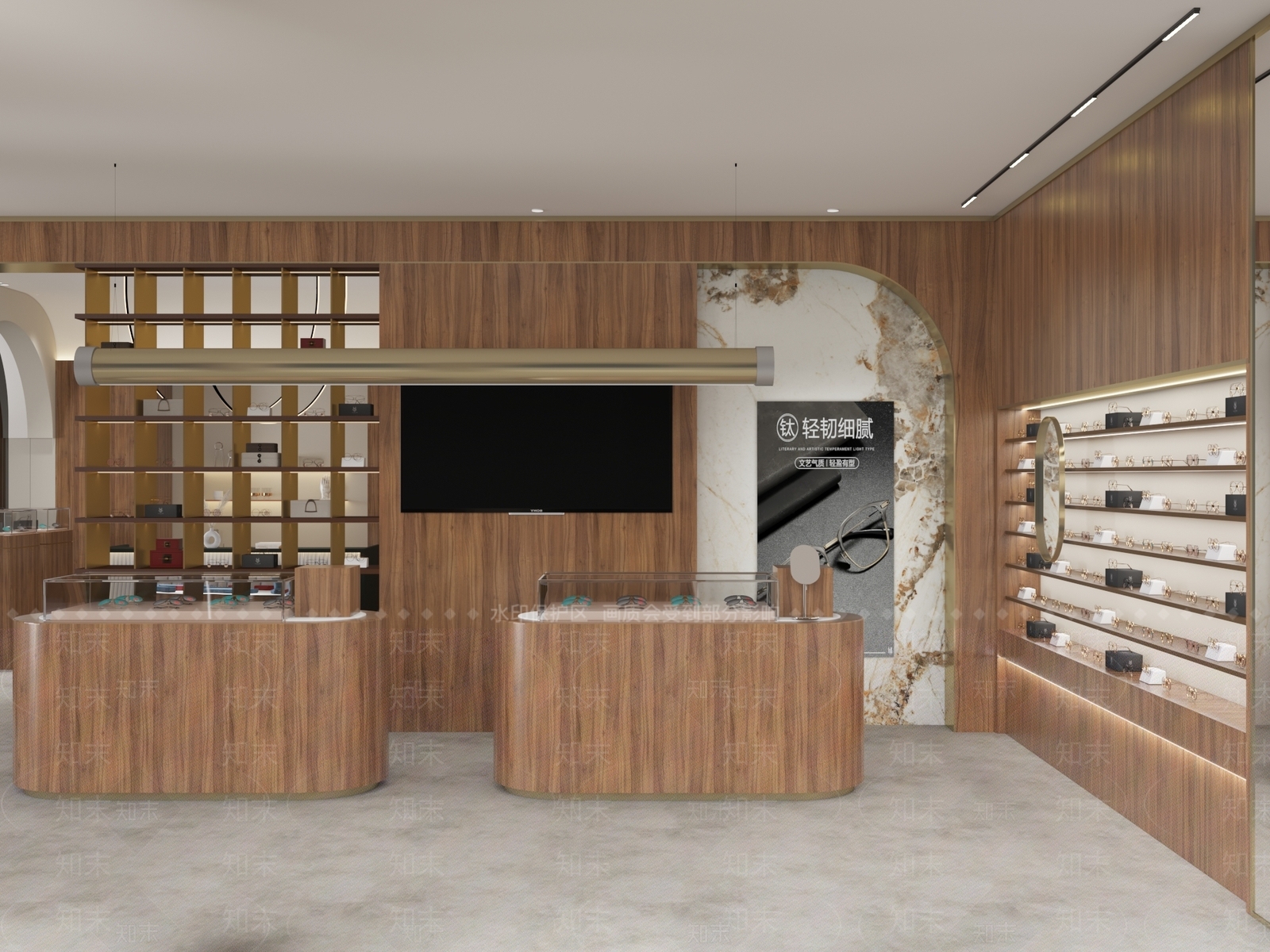 原木简约眼镜店3D模型下载【ID:1190621410】
